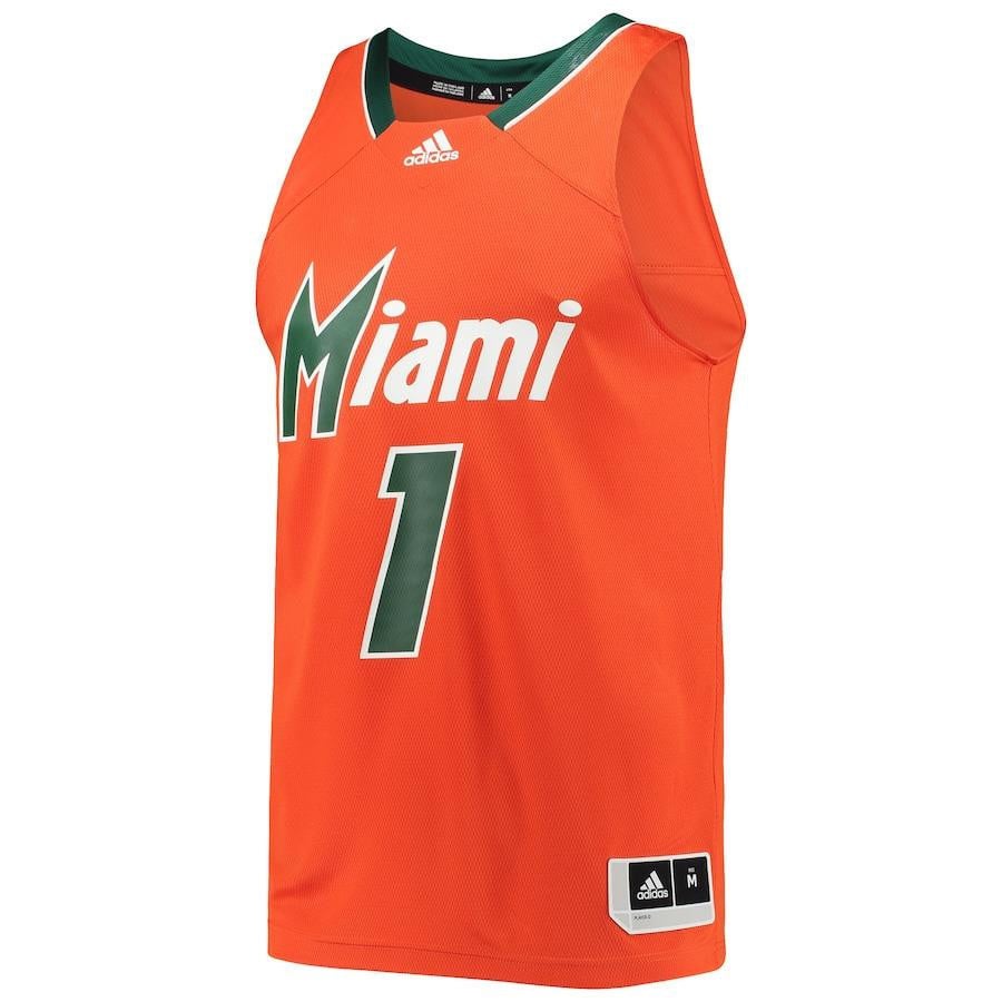 Miami Hurricanes Reverse Retro Orange #1 NCAA Jersey Men's