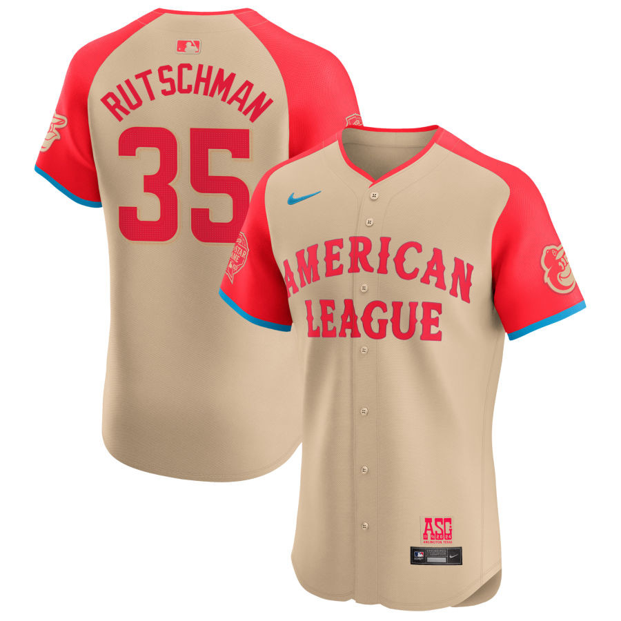 Adley Rutschman 35 American League 2024 All Star Game Elite Player Cream MLB Jersey Men's