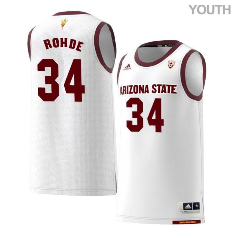 34 Taylor Rohd White Retro Arizona State Sun Devils NCAA Jersey Youth