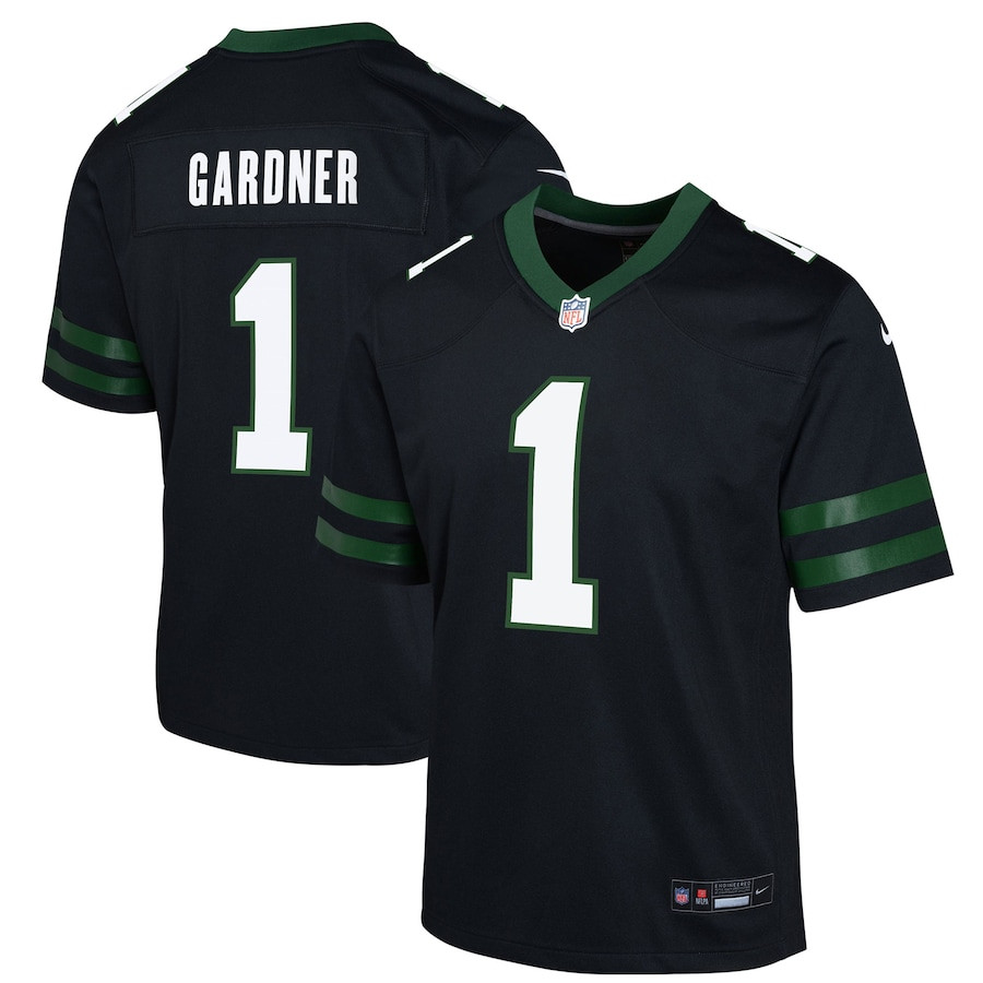 Ahmad Sauce Gardner 1 New York Jets Alternate Game Legacy Black NFL Jersey Youth