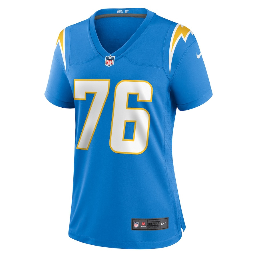 Joe Alt 76 Los Angeles Chargers Game Powder Blue NFL Jersey Women's