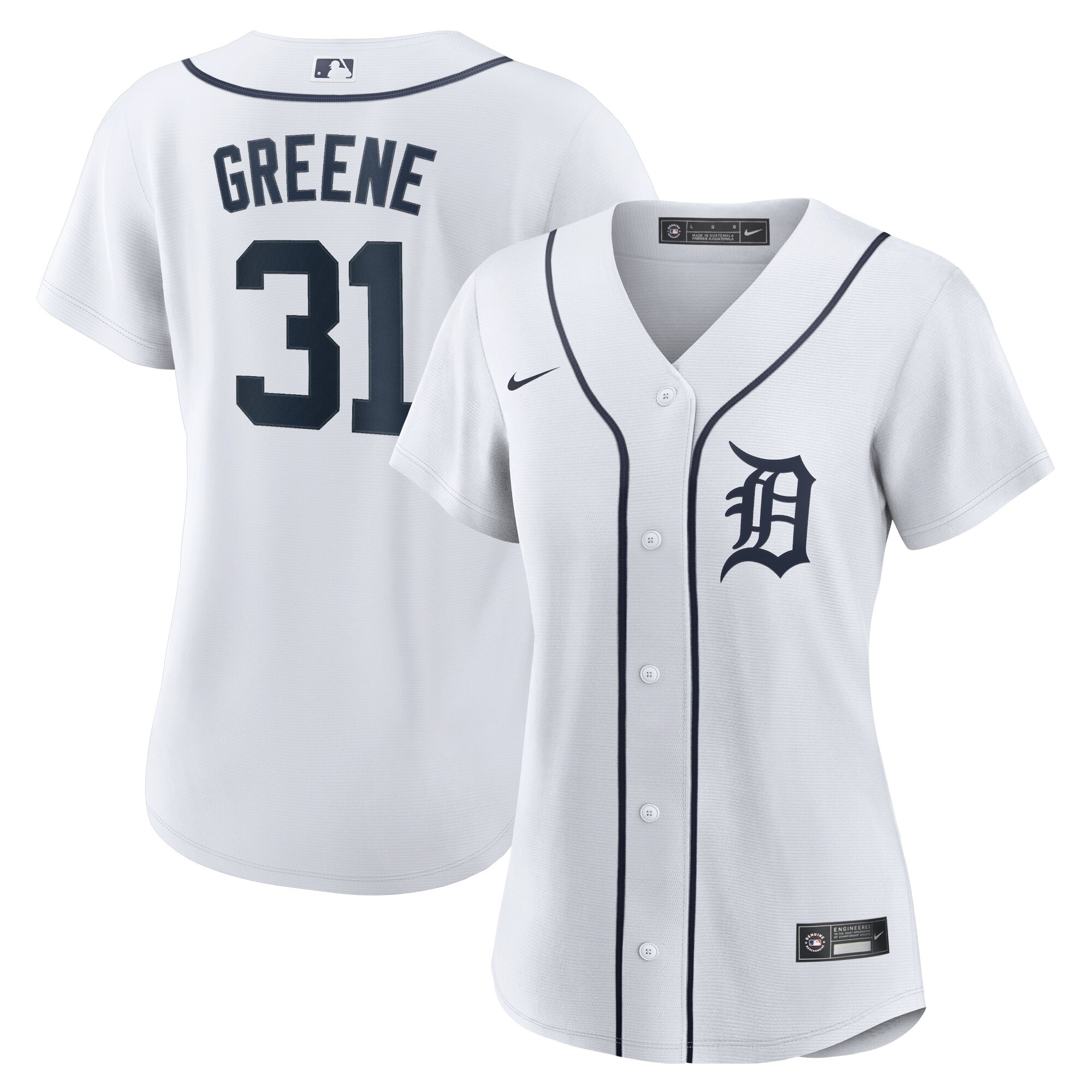 Detroit Tigers Riley Greene White Home Player MLB Jersey Women's