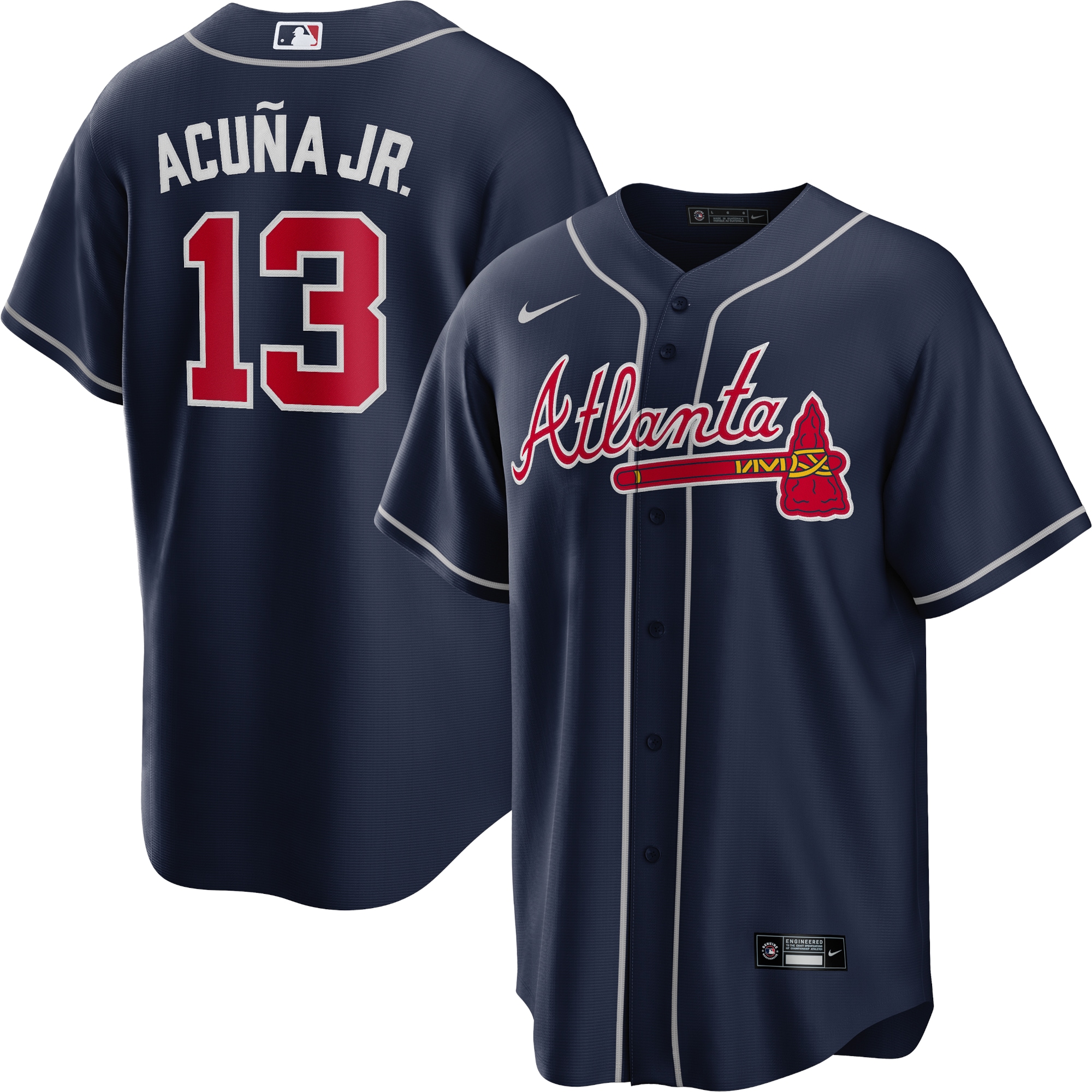 Atlanta Braves Ronald Acu?a Jr. Navy Big Tall Alternate Player MLB Jersey Men's