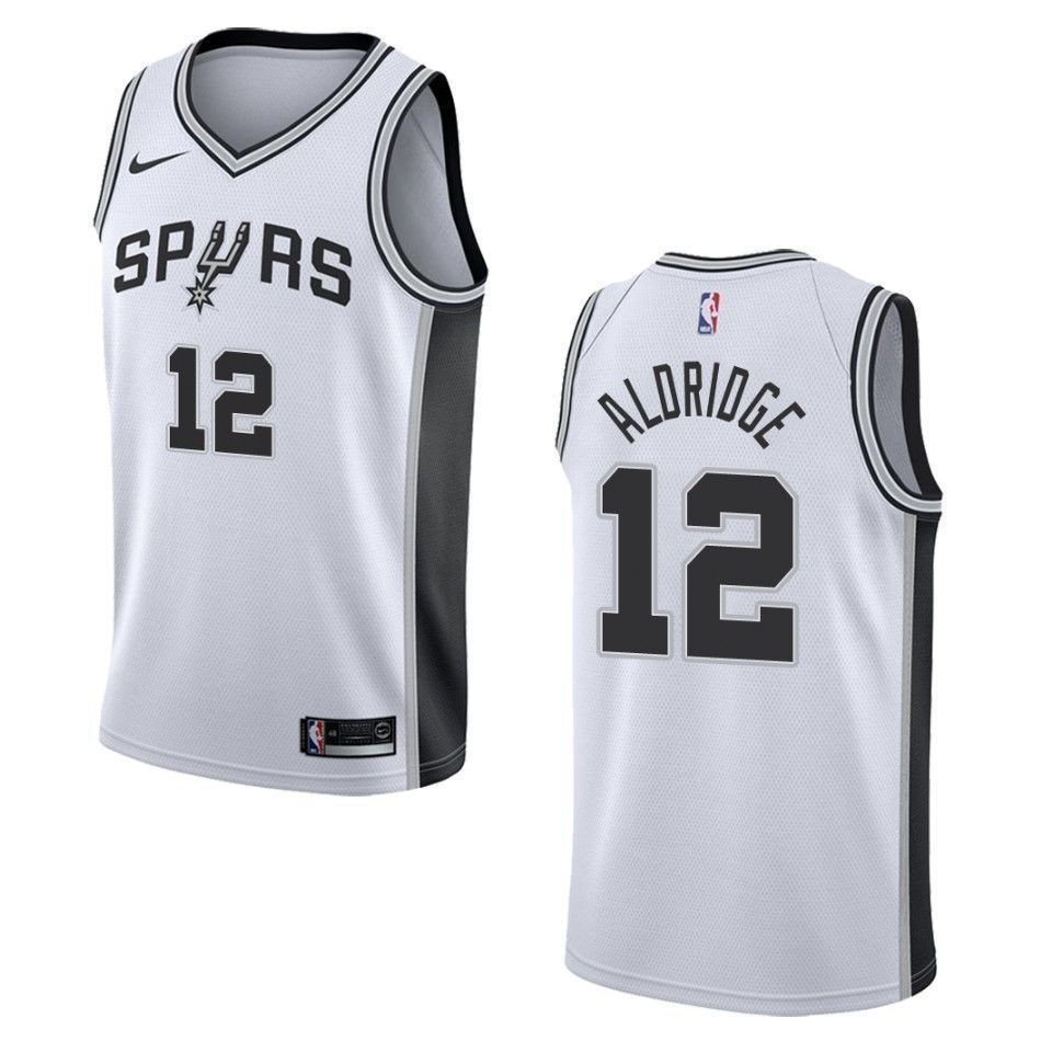 San Antonio Spurs 12 Lamarcus Aldridge Association Swingman White NBA Jersey Men's
