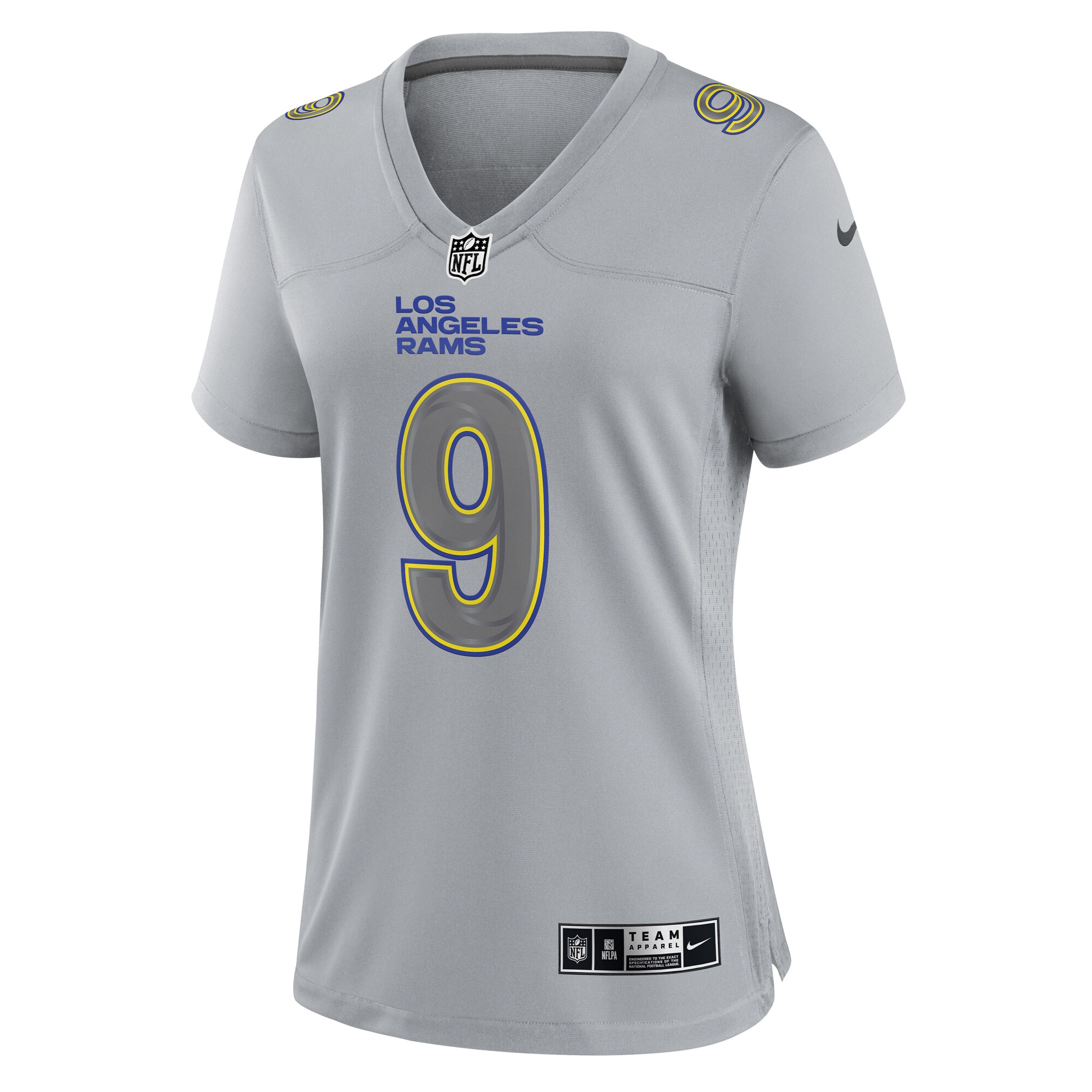 Los Angeles Rams Matthew Stafford Gray Atmosphere Fashion Game NFL Jersey Women's
