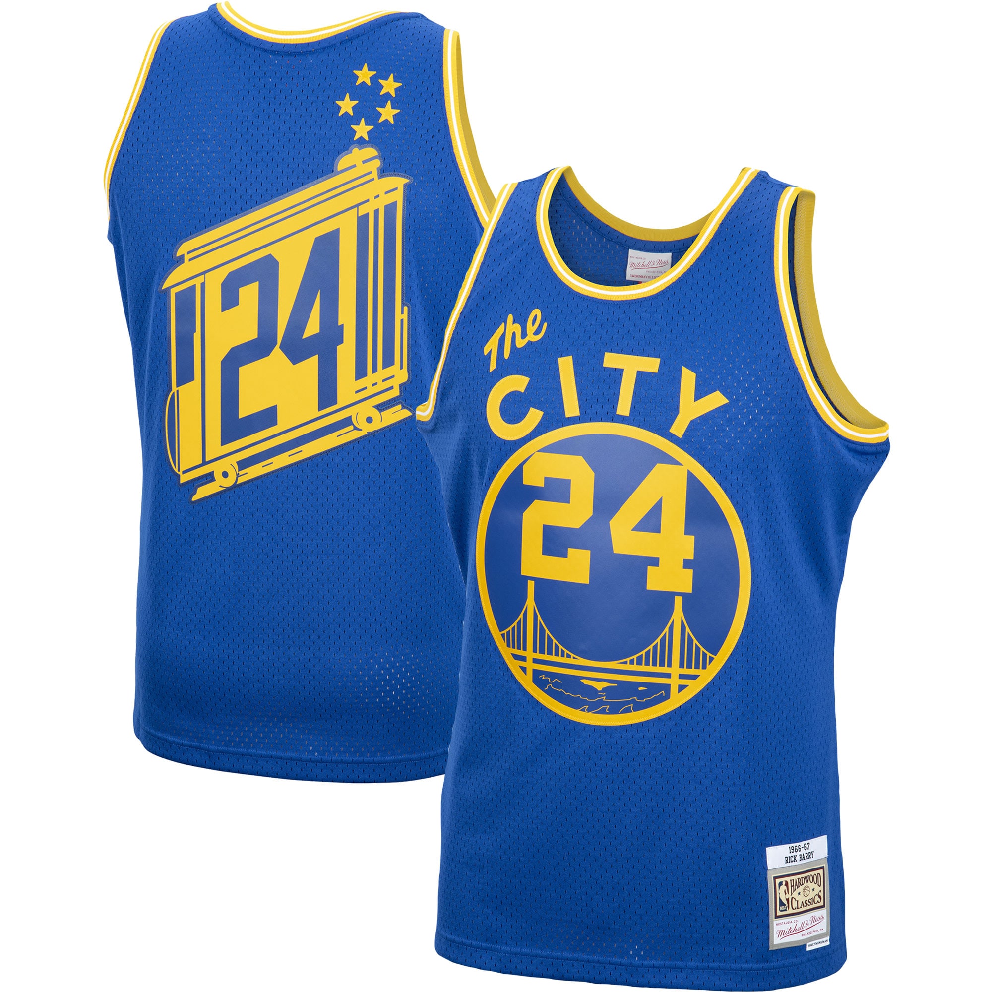 Mitchell Ness Rick Barry Royal Golden State Warriors 1966/67 Hardwood Classics Swingman NBA Jersey Men's