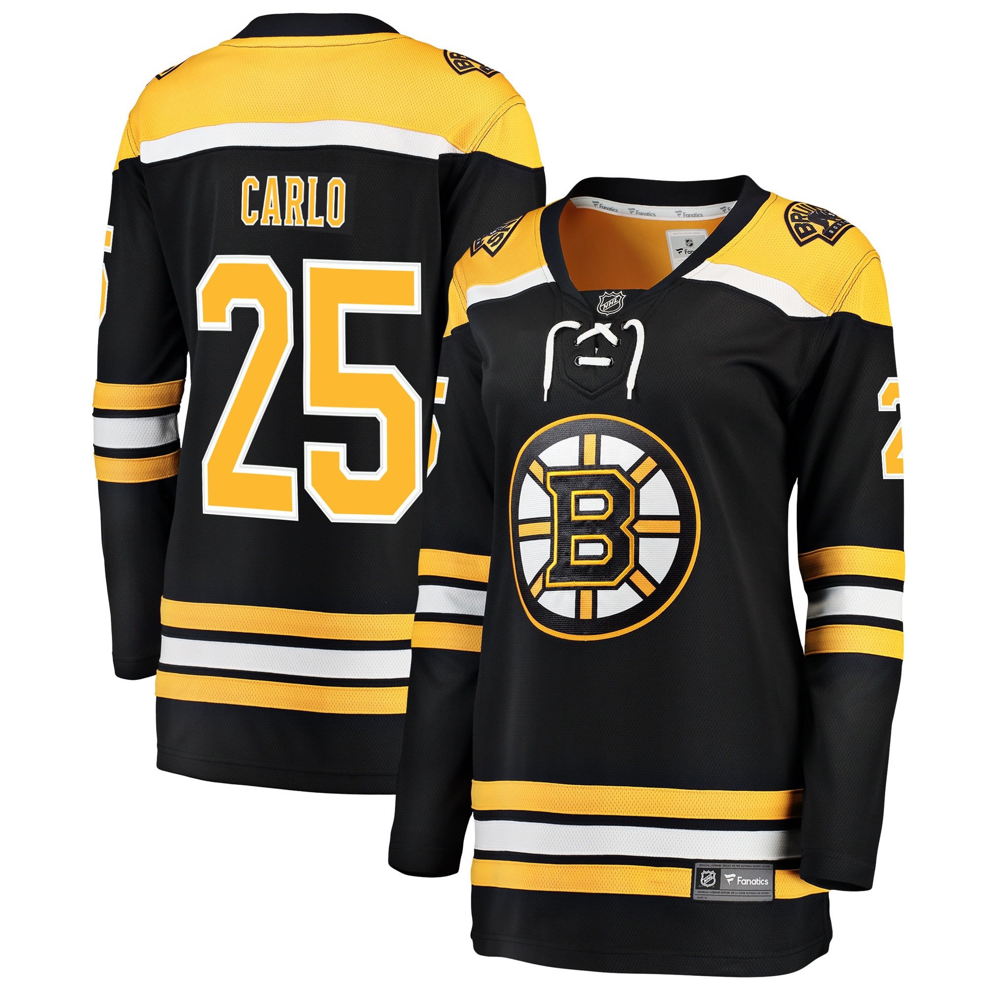 Brandon Carlo 25 Boston Bruins Home Breakaway Women, Black NHL Jersey Women's
