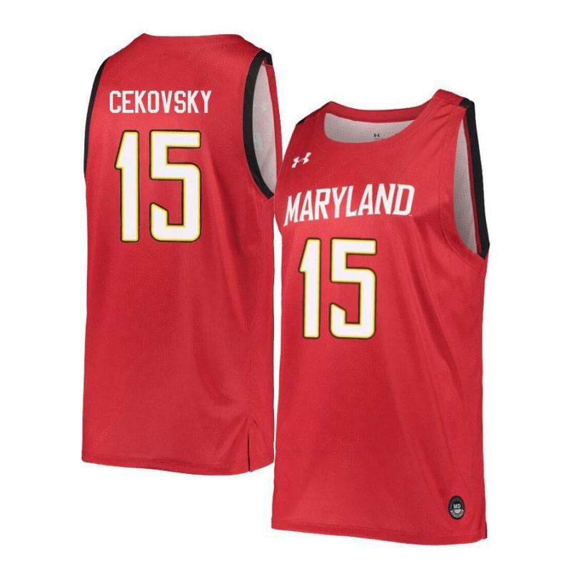 Under Armour 15 Michal Cekovsky Red Retro Maryland Terrapins NCAA Jersey Men's