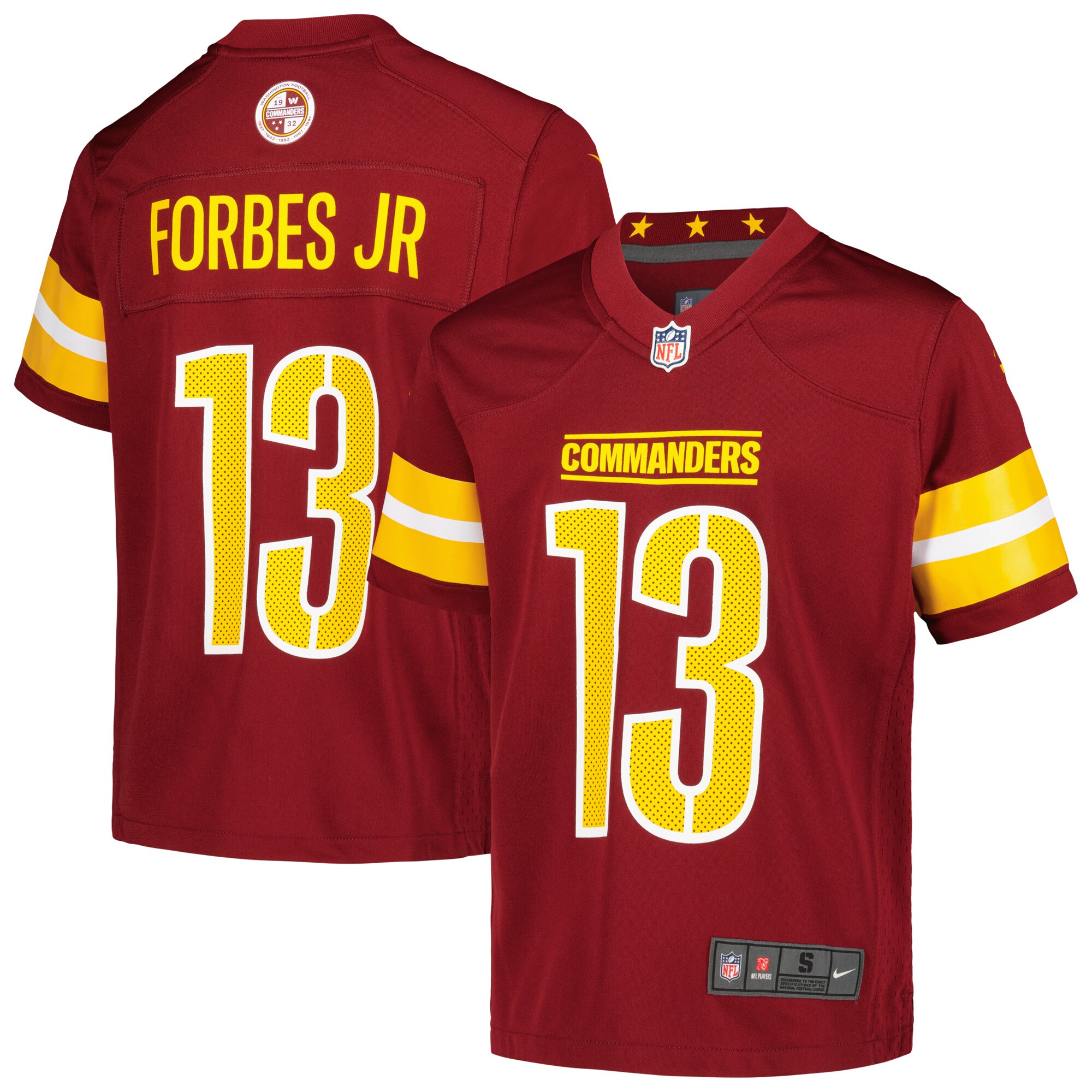 Washington Commanders Emmanuel Forbes Jr. Burgundy Game NFL Jersey Youth