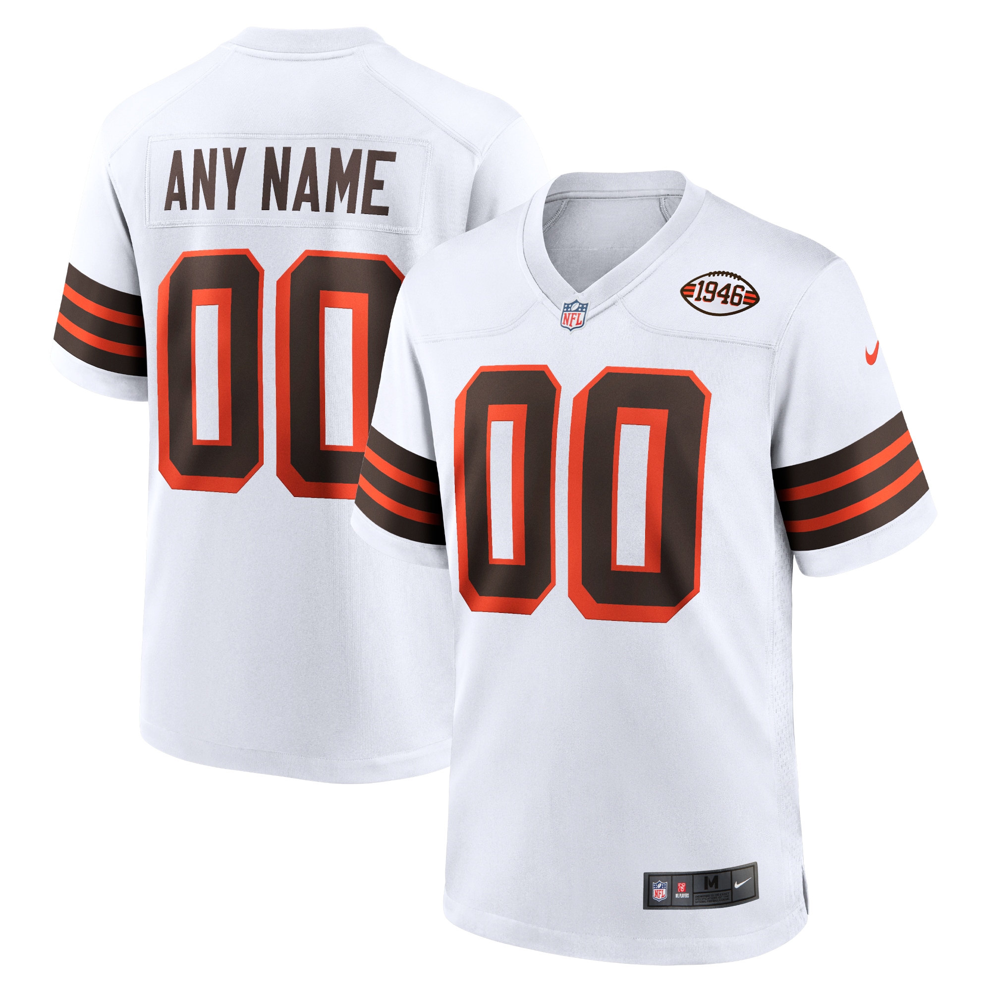 Cleveland Browns White 1946 Collection Alternate Custom NFL Jersey Men's