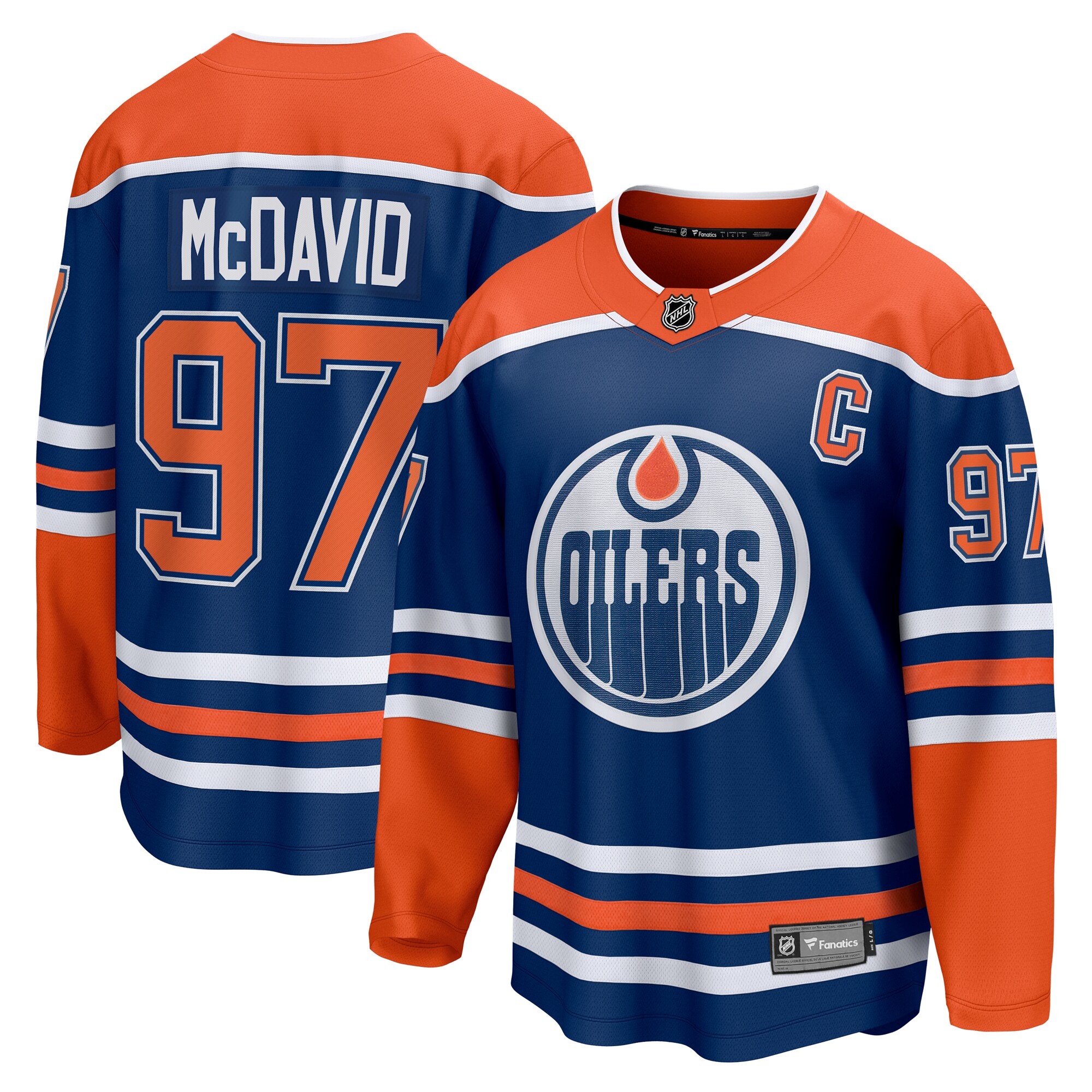 Edmonton Oilers Connor McDavid Royal Home Breakaway NHL Jersey Men's