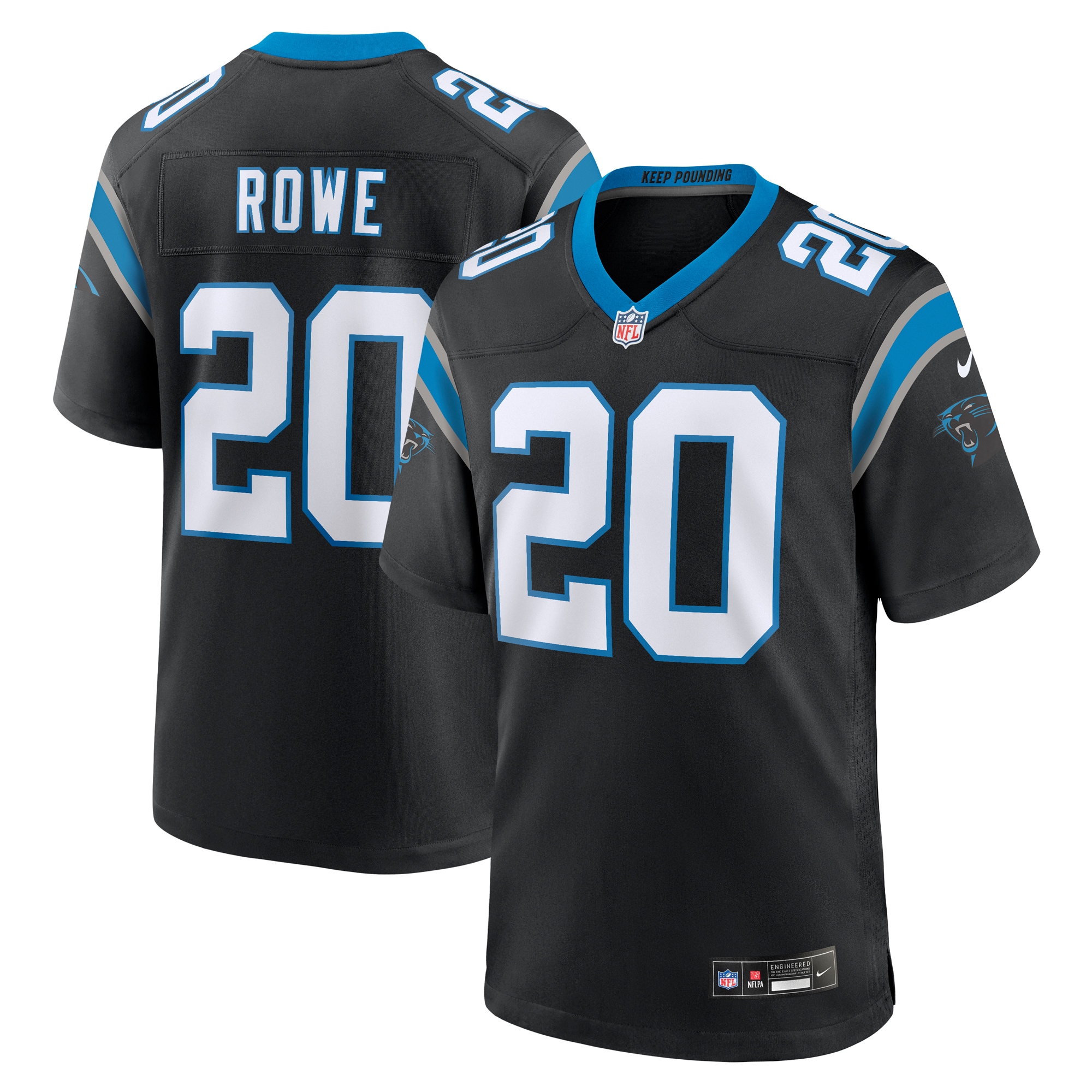 Carolina Panthers Eric Rowe Black Game NFL Jersey Men's