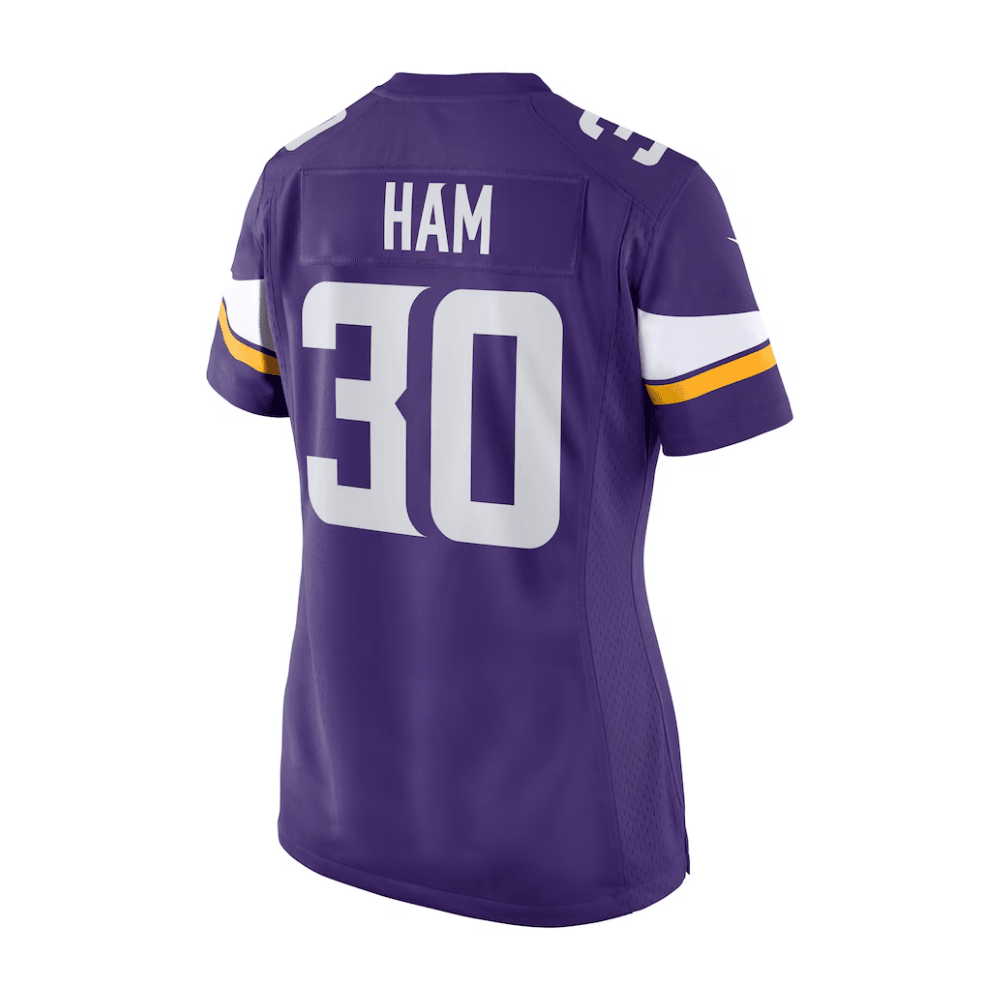 C.J. Ham 30 Minnesota Vikings 2025 Pro Bowl Patch Game Purple NFL Jersey Women's