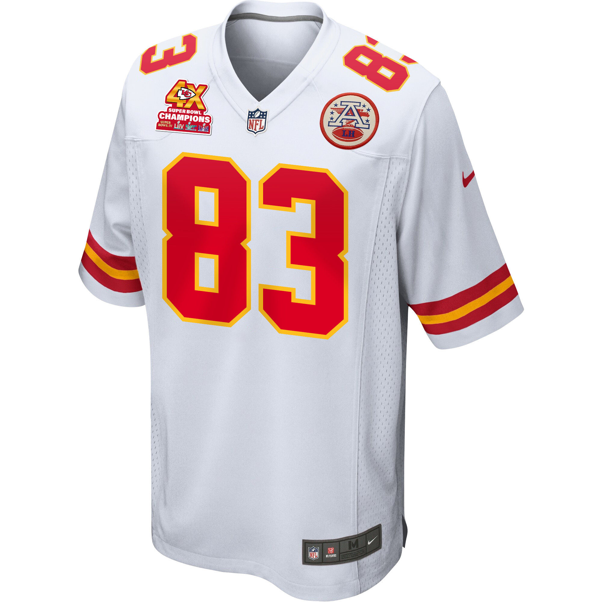 Noah Gray 83 Kansas City Chiefs Super Bowl LVIII Champions 4X Game White NFL Jersey Men's