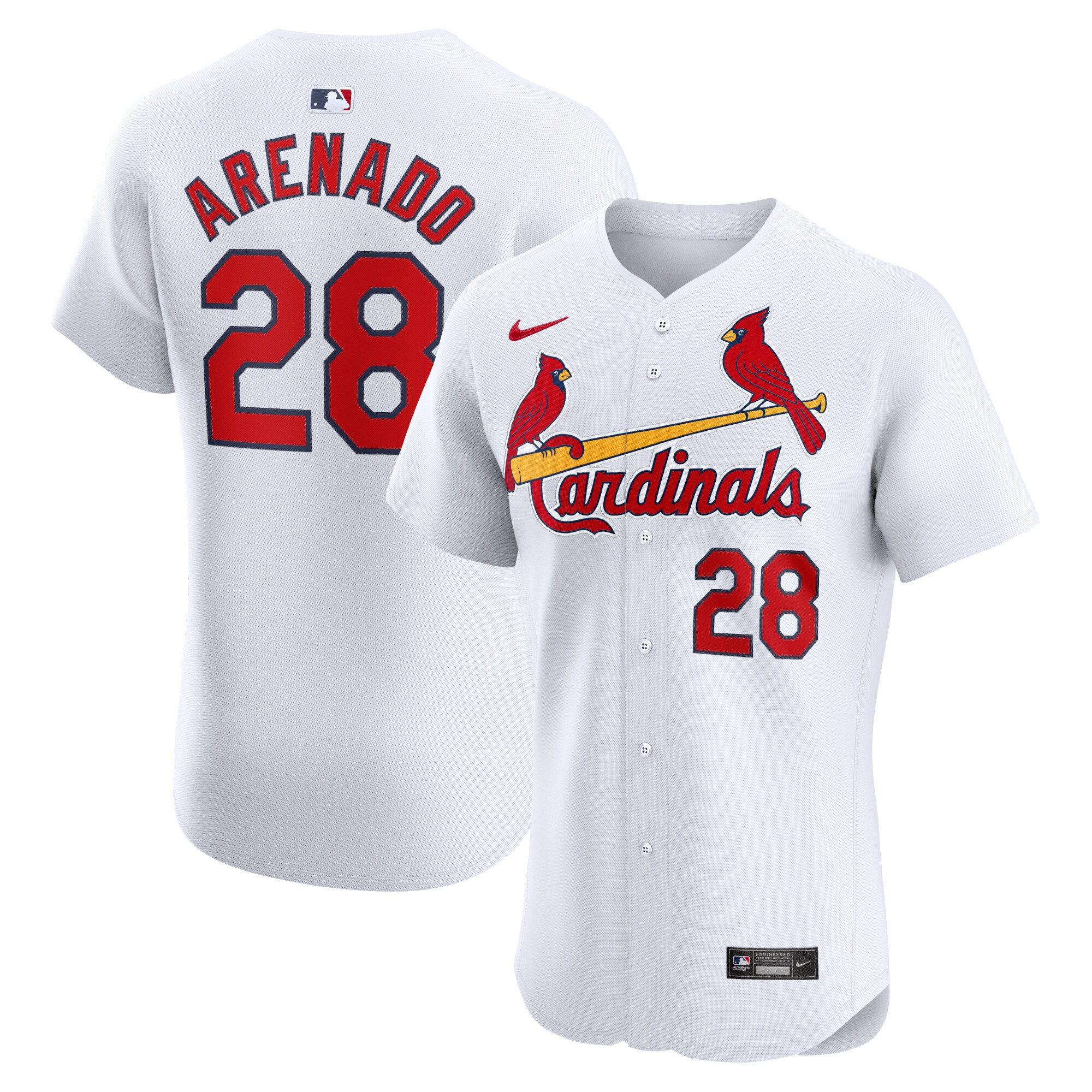 St. Louis Cardinals Nolan Arenado White Home Elite Player MLB Jersey Men's