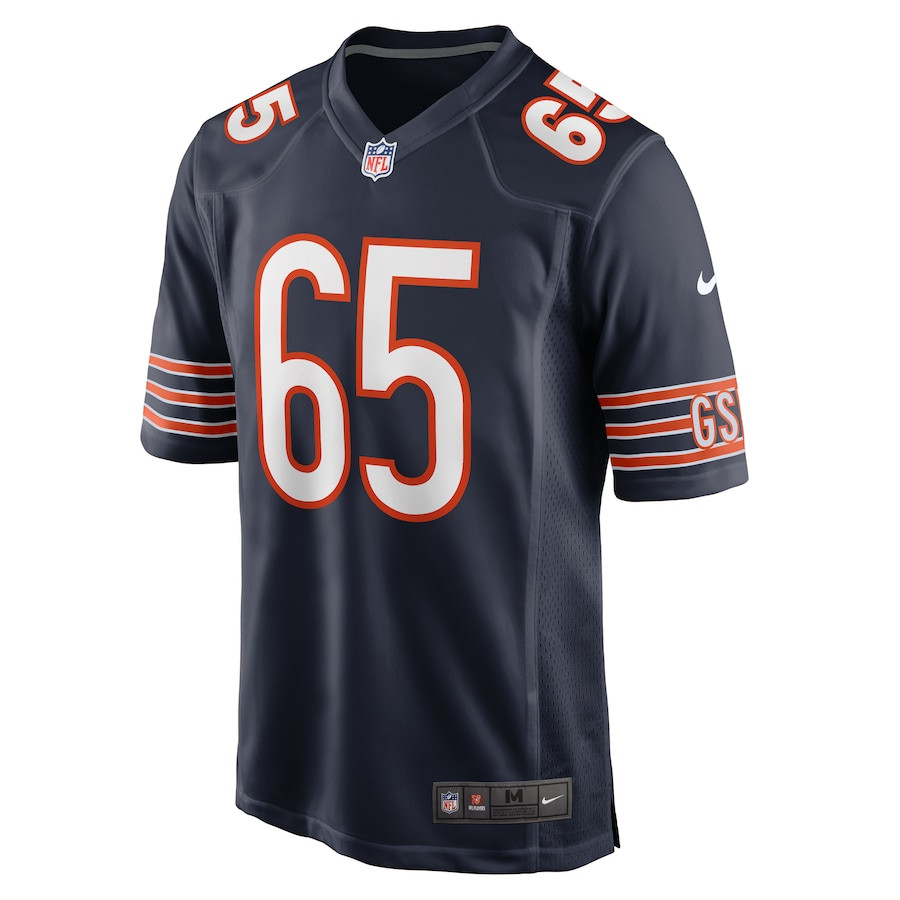 Coleman Shelton 65 Chicago Bears Game Navy NFL Jersey Men's