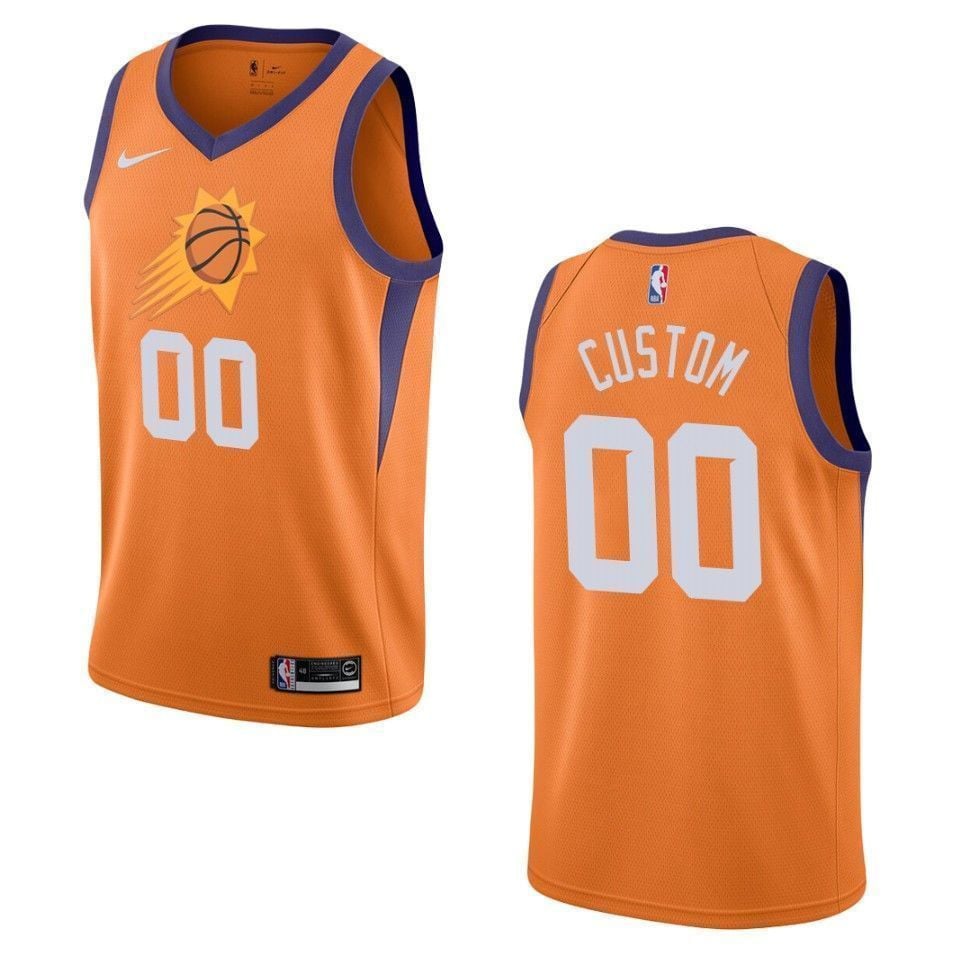 Phoenix Suns 00 Custom Statement Swingman Orange NBA Jersey Men's