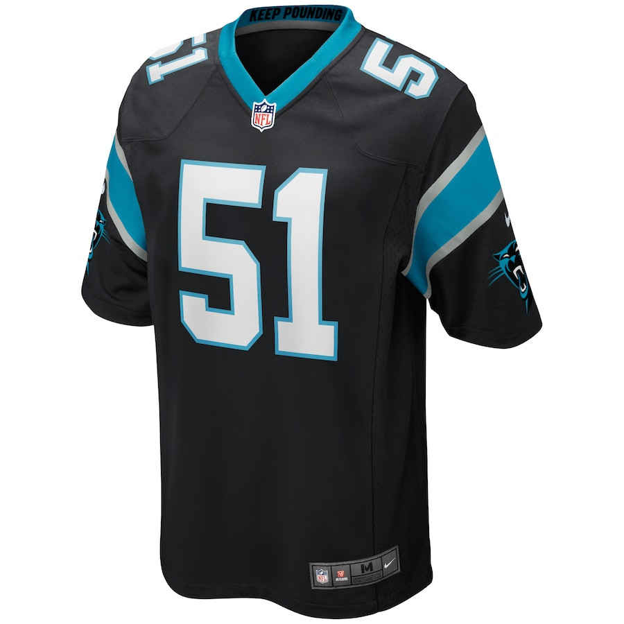 Sam Mills 51 Carolina Panthers Game Retired Black NFL Jersey Men's