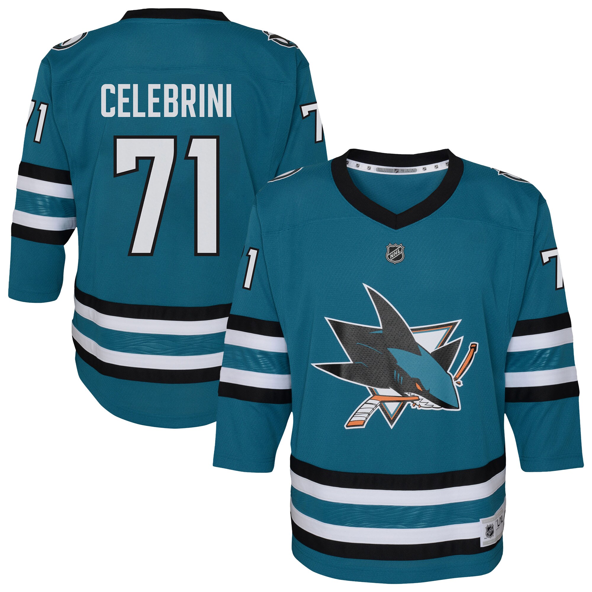 San Jose Sharks Macklin Celebrini Teal Alternate Player NHL Jersey Youth