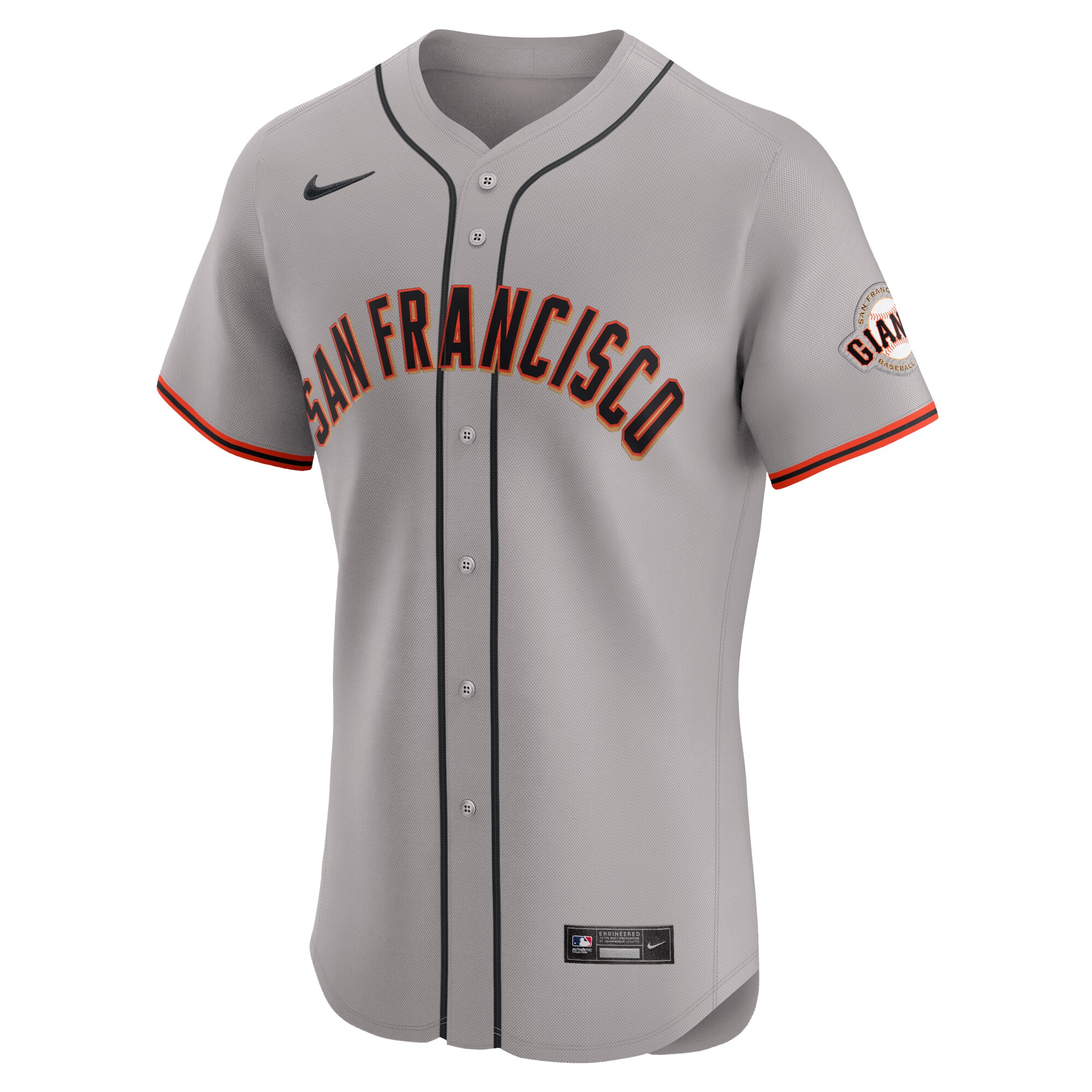 San Francisco Giants Gray Road Vapor Premier Elite Patch MLB Jersey Men's