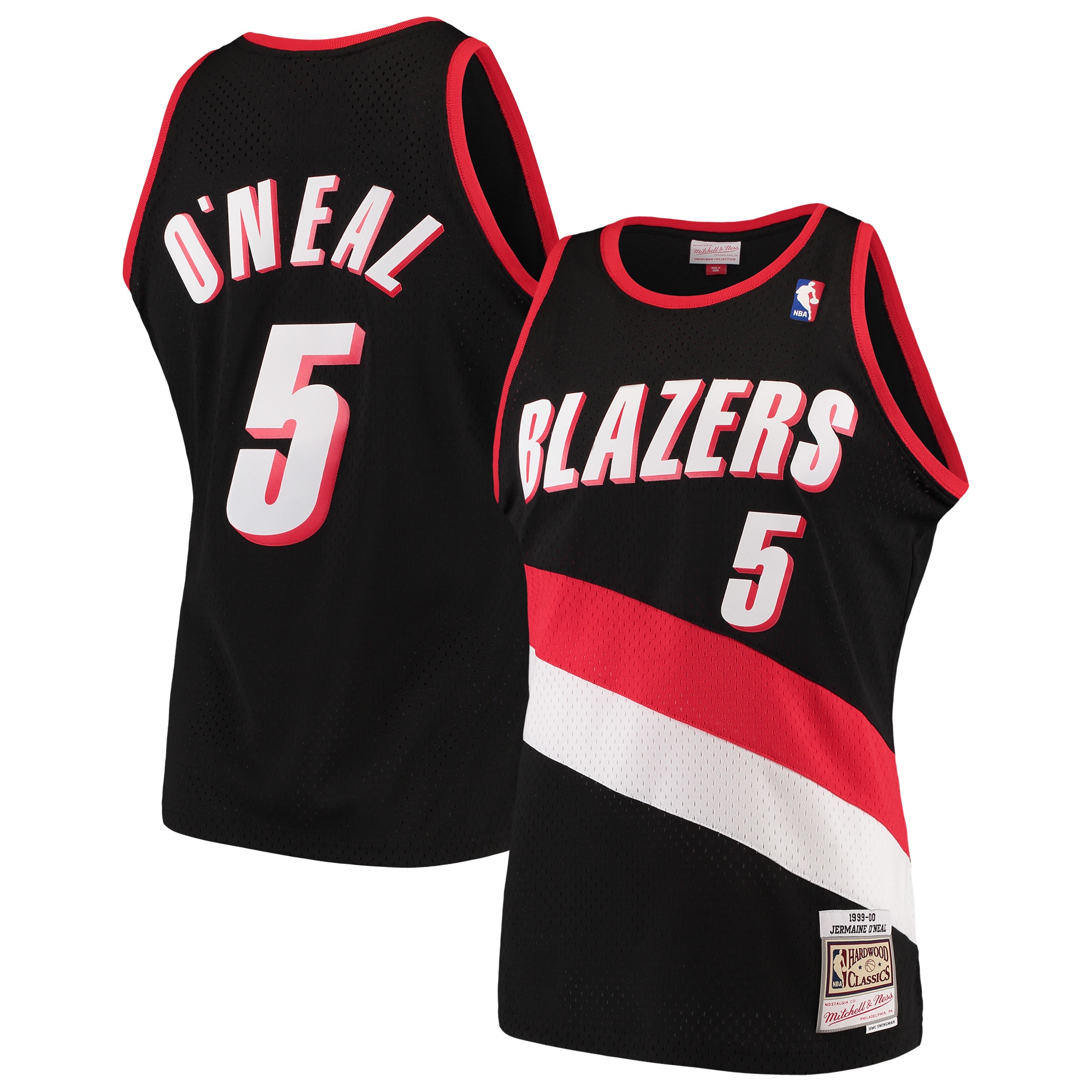 Jermaine O'Neal Portland Trail Blazers Mitchell Ness Hardwood Classics Swingman Black NBA Jersey Men's