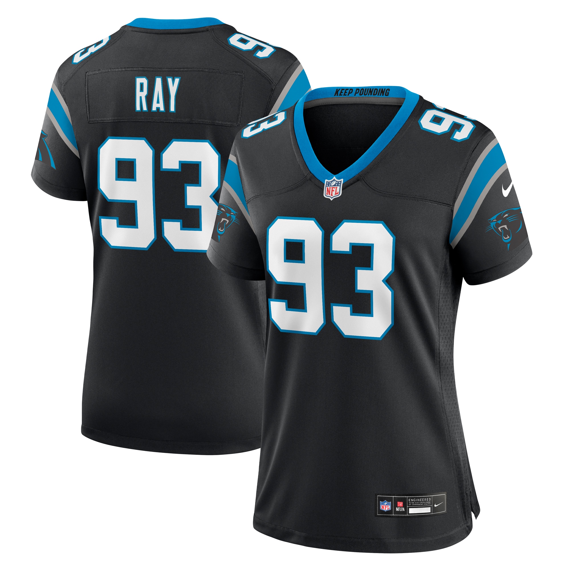 Carolina Panthers LaBryan Ray Black Team Game NFL Jersey Women's