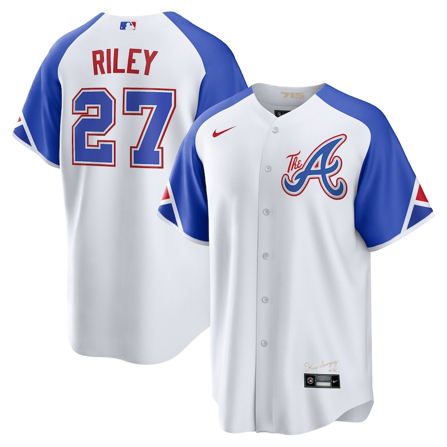 Austin Riley 27 Atlanta Braves 2023 City Connect White MLB Jersey Men's