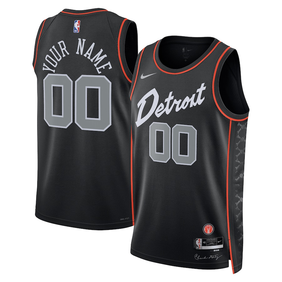 Detroit Pistons 2023/24 Swingman Custom City Edition Black NBA Jersey Men's