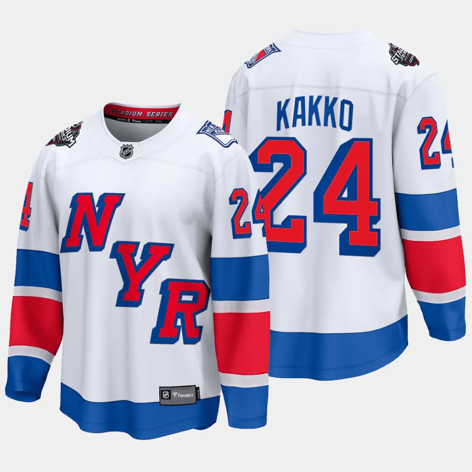 Kaapo Kakko 24 New York Rangers 2024 Stadium Series Patch Breakaway White NHL Jersey Men's