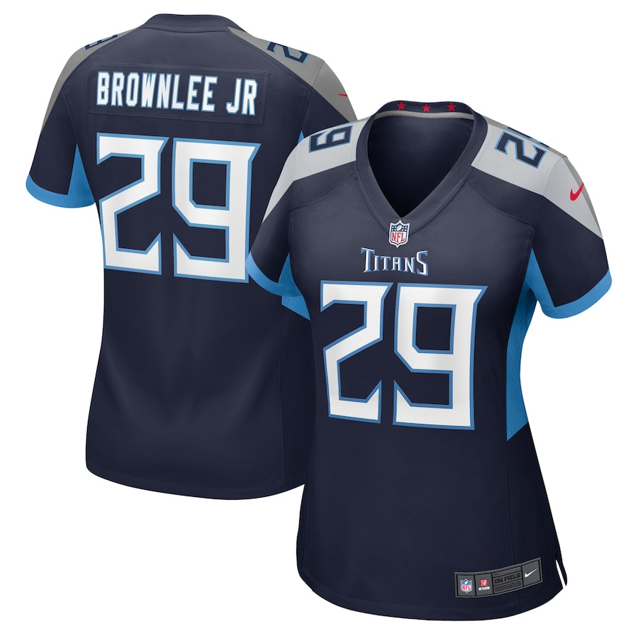 Jarvis Brownlee Jr. 29 Tennessee Titans Game Navy NFL Jersey Women's