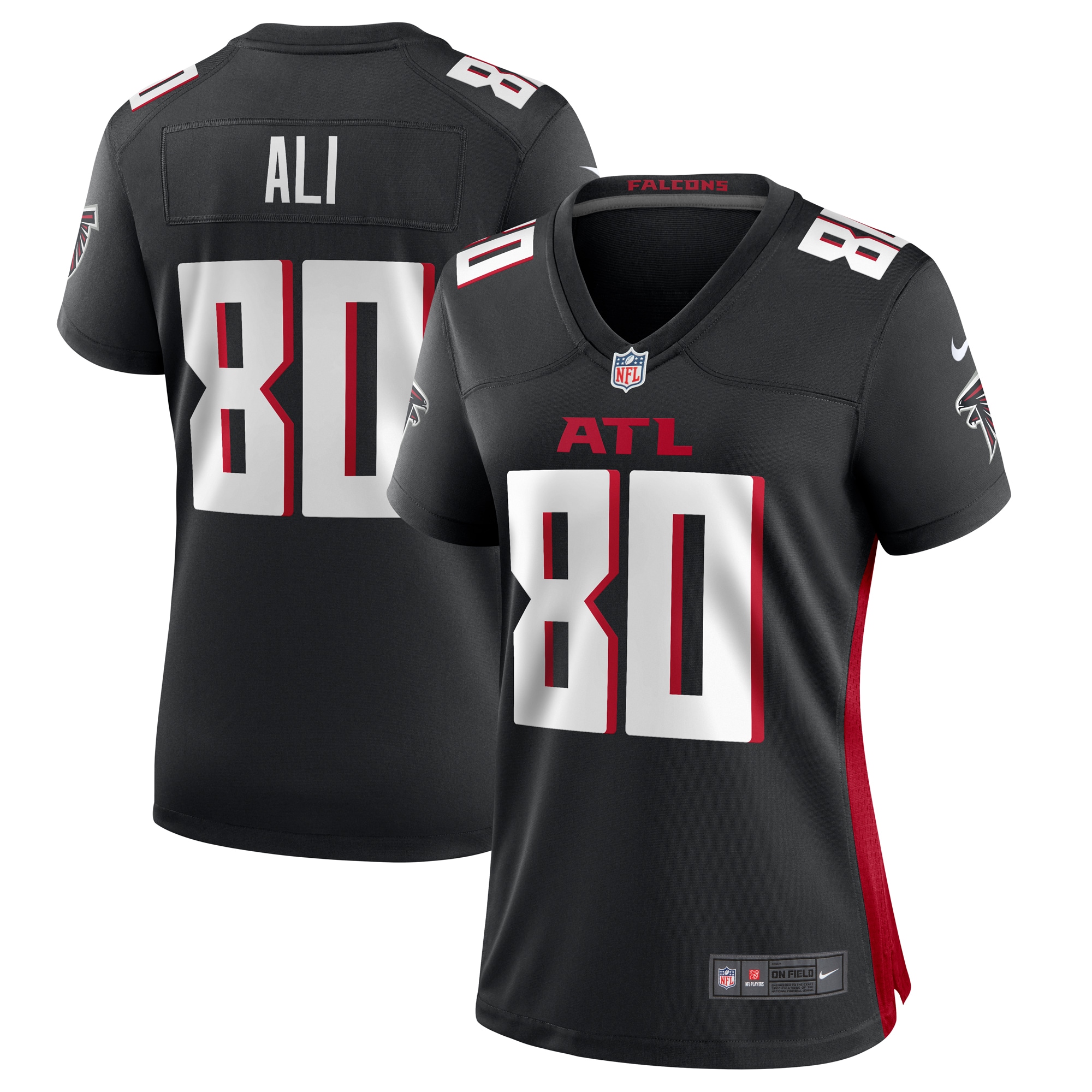 Atlanta Falcons Josh Ali Black Team Game NFL Jersey Women's