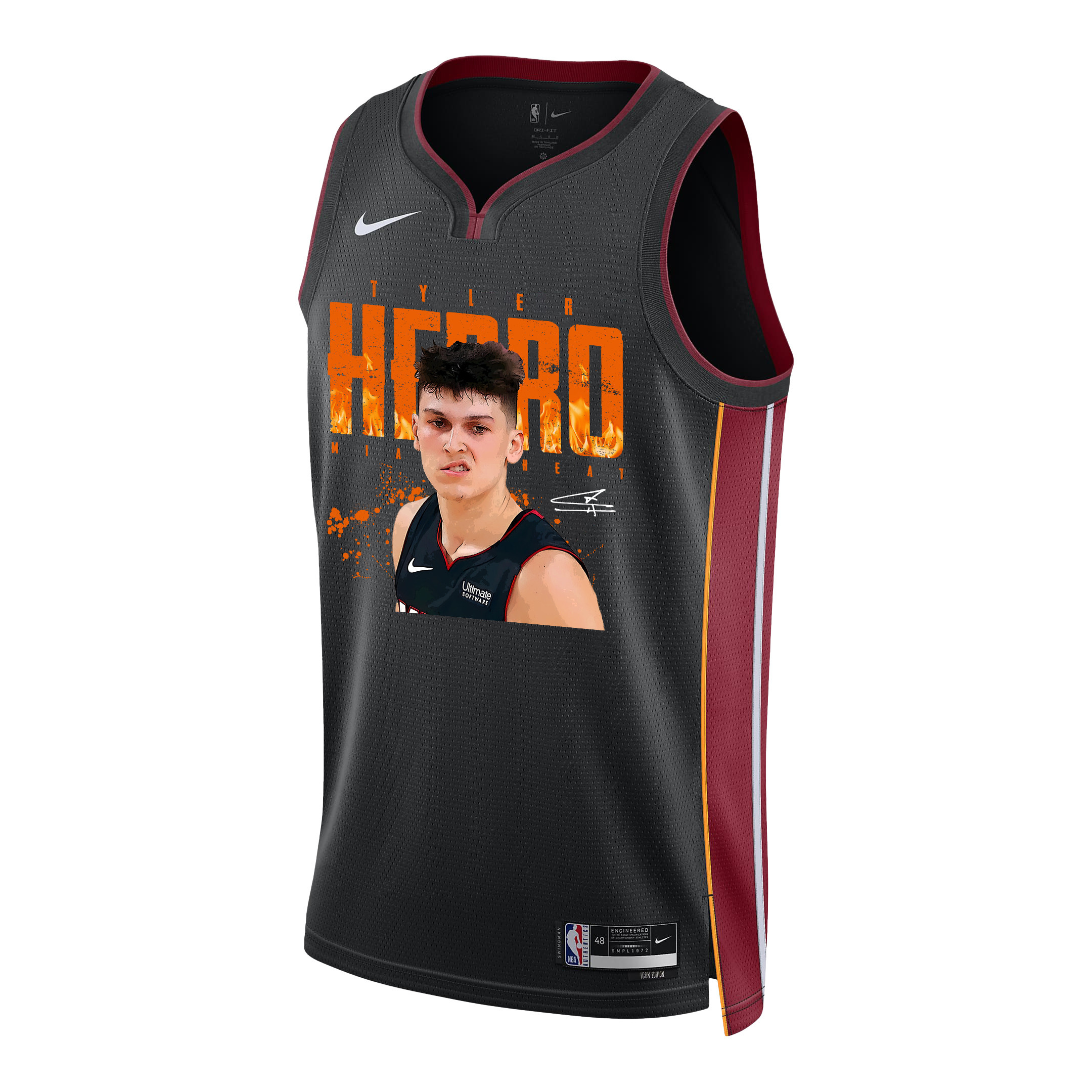 Tyler Herro 14 Miami Heat Emerging Shooting Star 2023 Champions Swingman Black NBA Jersey Men's