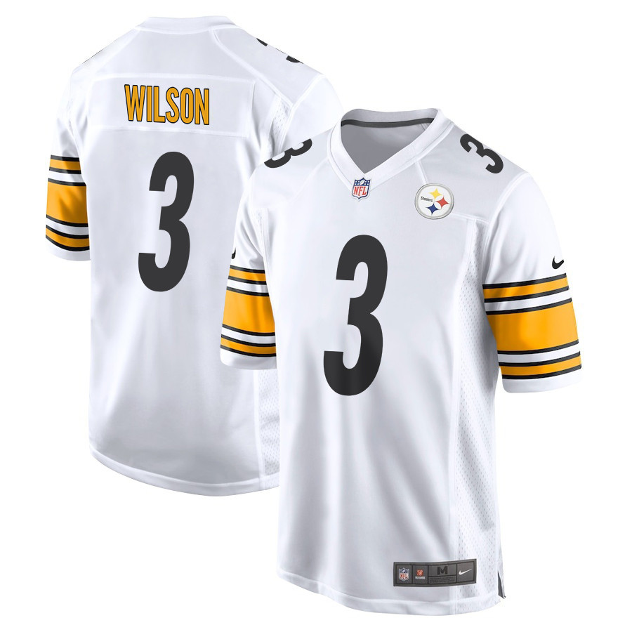 Russell Wilson 3 Pittsburgh Steelers Game White NFL Jersey Men's