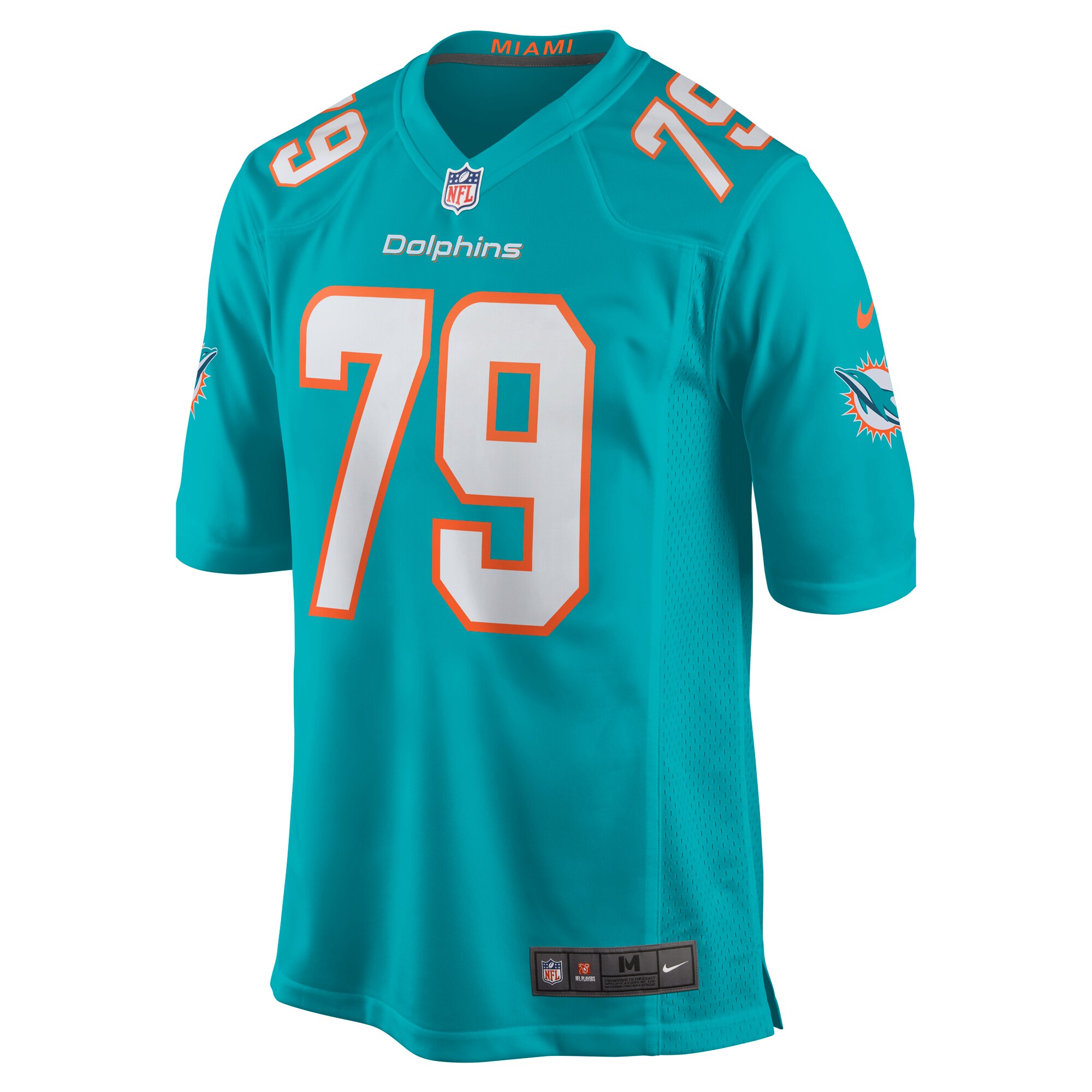 Miami Dolphins Eric Fisher Aqua Home Game Player NFL Jersey Men's
