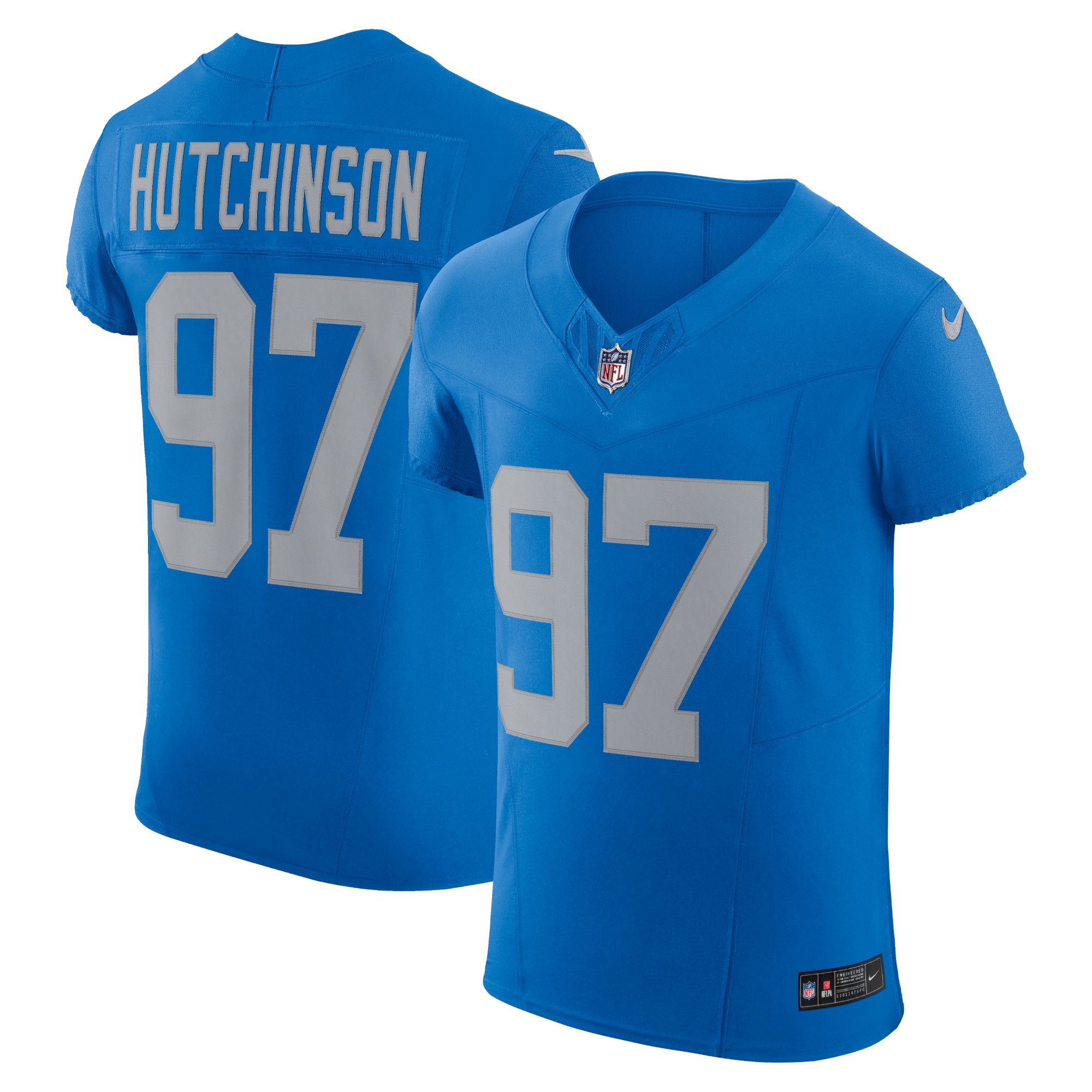 Detroit Lions Aidan Hutchinson Blue Alternate Vapor F.U.S.E. Elite NFL Jersey Men's