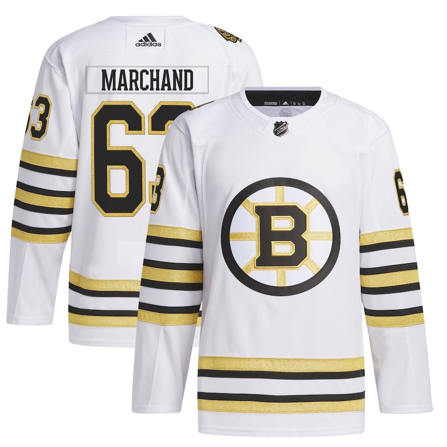 Brad Marchand 63 Boston Bruins Primegreen White NHL Jersey Men's