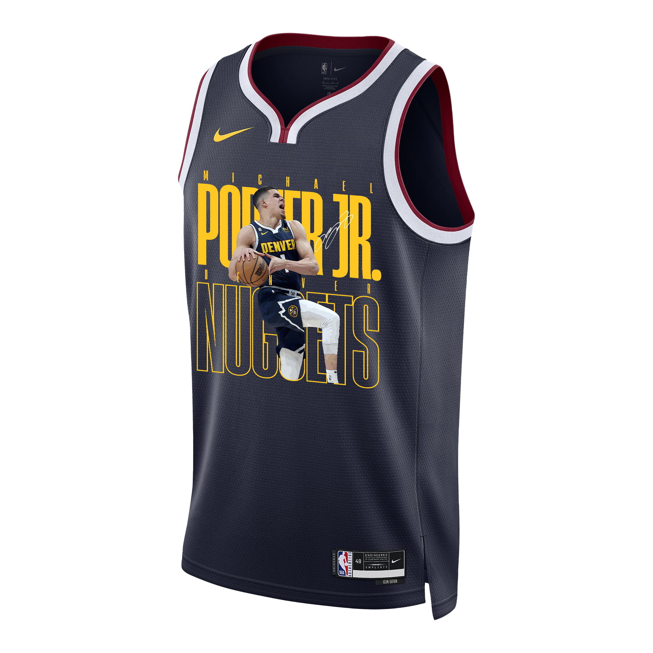 Michael Porter Jr. 1 Denver Nuggets Future Superstar 2023 Champions Swingman Black NBA Jersey Men's