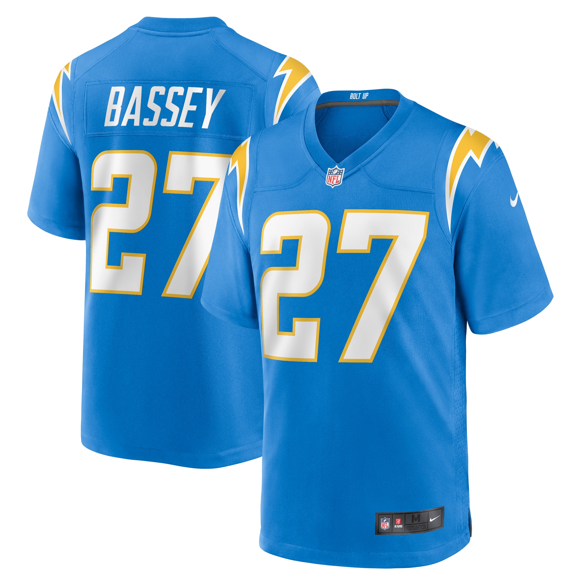 Los Angeles Chargers Essang Bassey Powder Blue Game NFL Jersey Men's