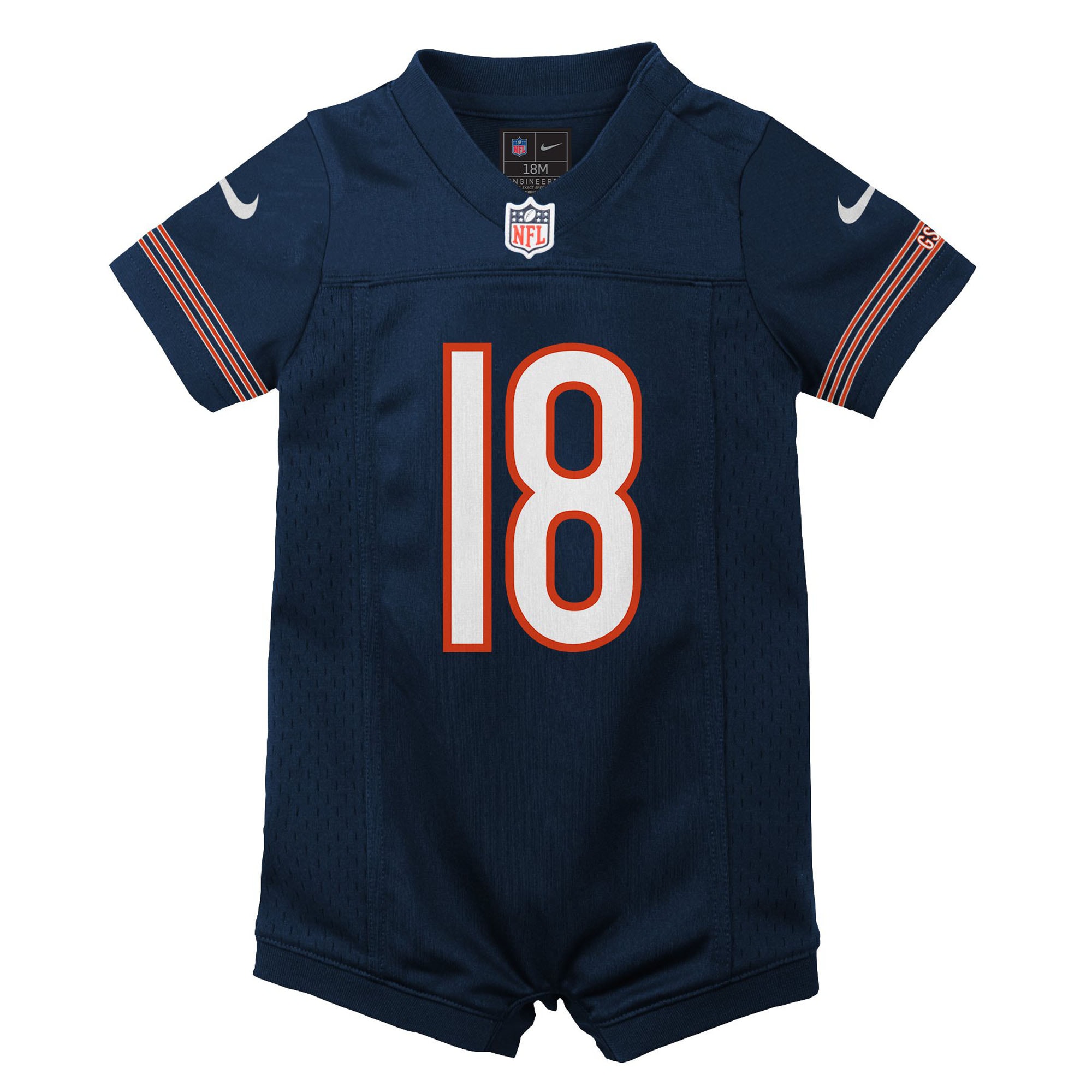 Newborn Infant Chicago Bears Caleb Williams Navy Game Romper NFL Jersey Men's