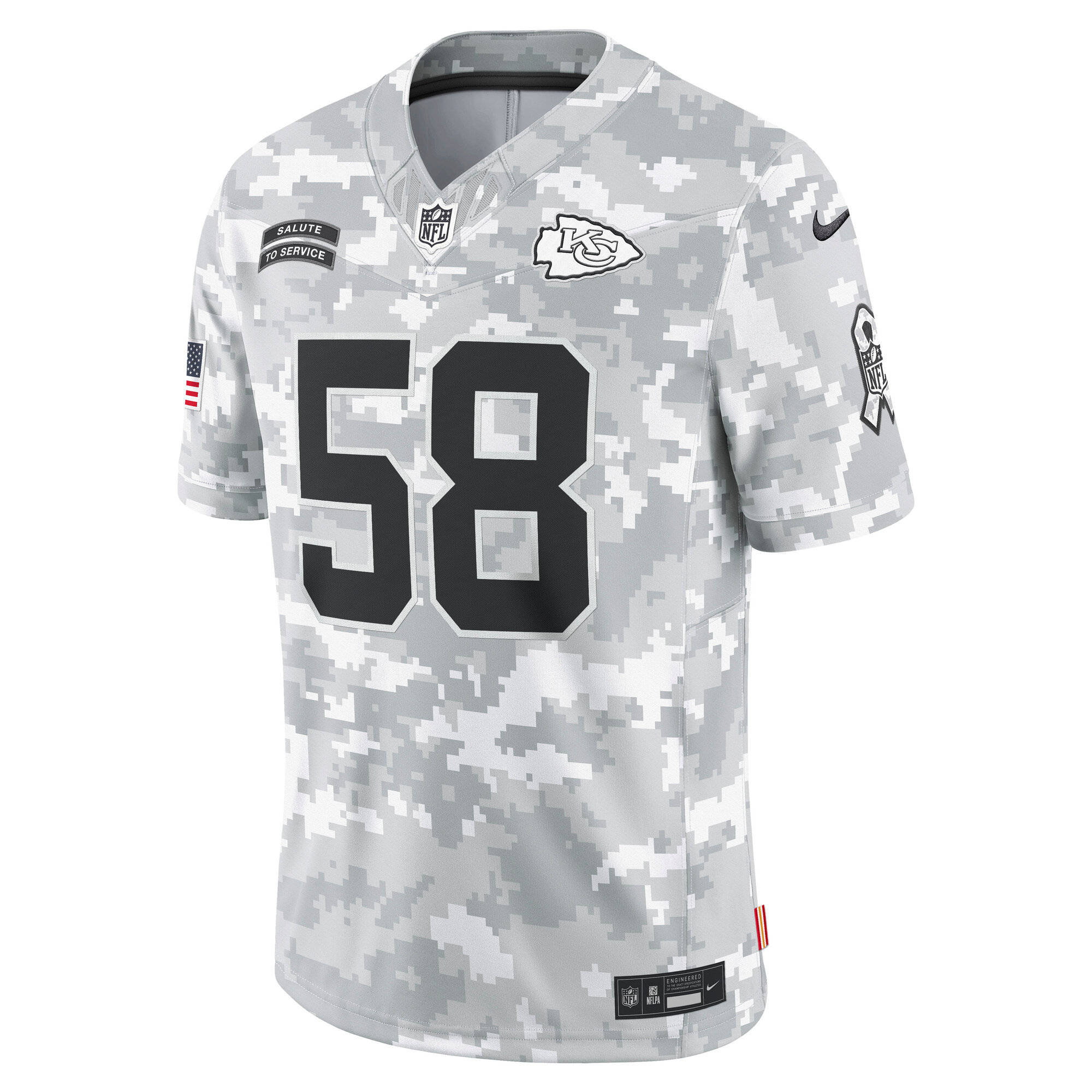 Kansas City Chiefs Derrick Thomas Arctic Camo 2024 Salute to Service Retired Player Limited NFL Jersey Men's