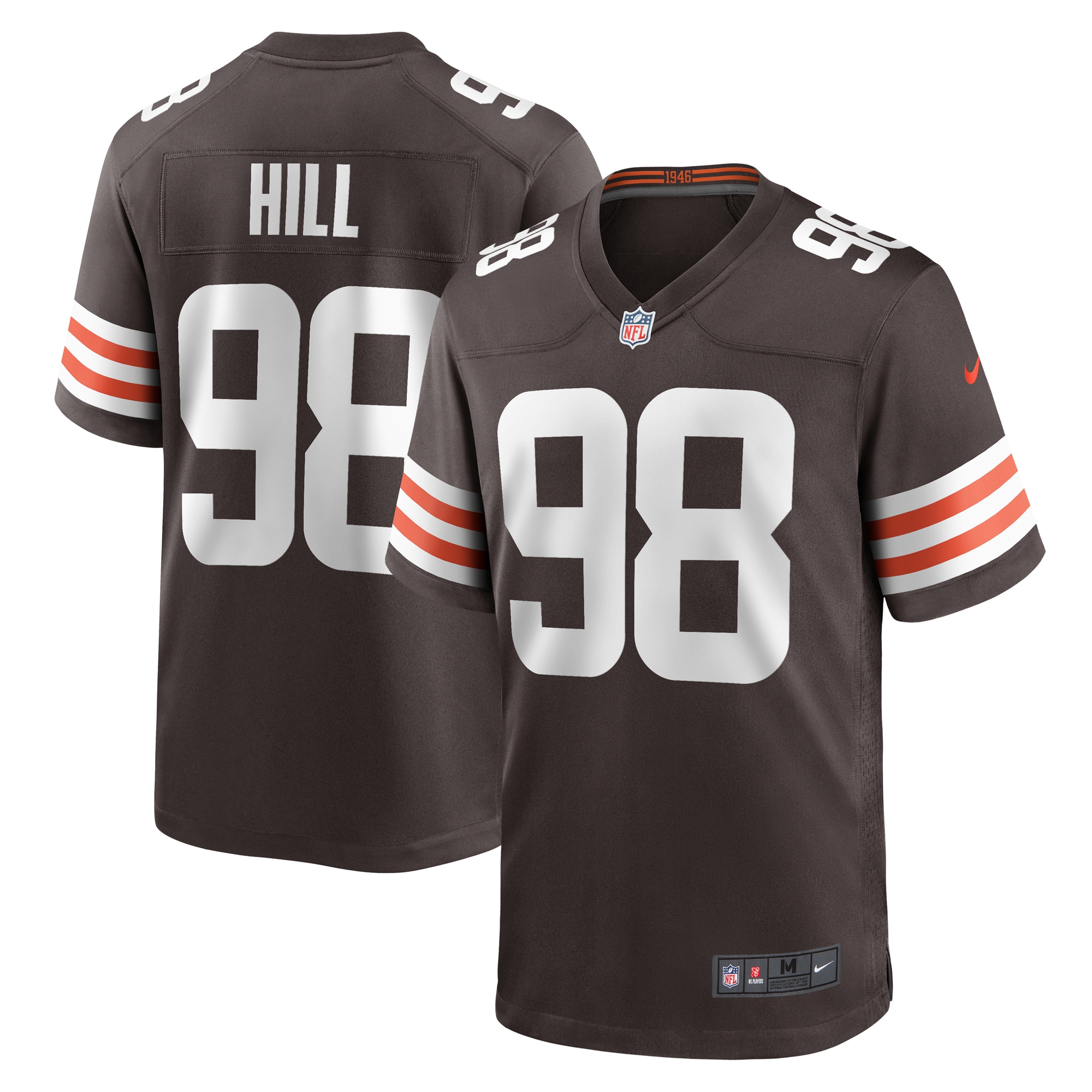 Cleveland Browns Trysten Hill Brown Game NFL Jersey Men's