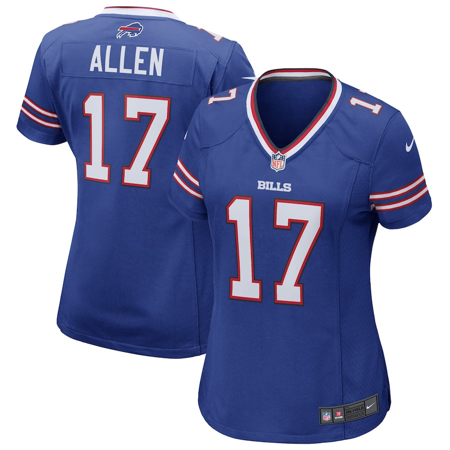 Josh Allen 17 Buffalo Bills Game Royal NFL Jersey Women's