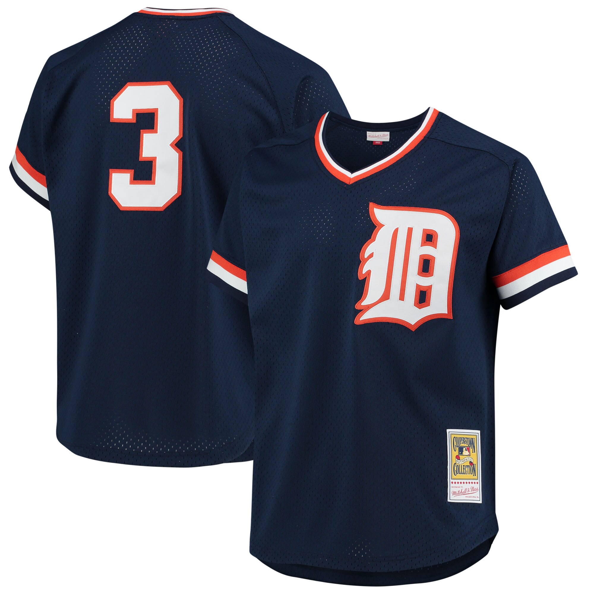 Detroit Tigers Alan Trammell Mitchell Ness Navy 1984 Copperstown Collection Mesh Batting Practice MLB Jersey Men's