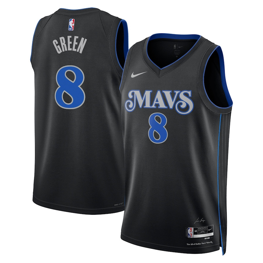 Josh Green 8 Dallas Mavericks 2023/24 City Edition Swingman Black NBA Jersey Men's