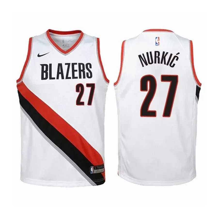 Blazers Jusuf Nurkic 27 Association Editio White NBA Jersey Youth