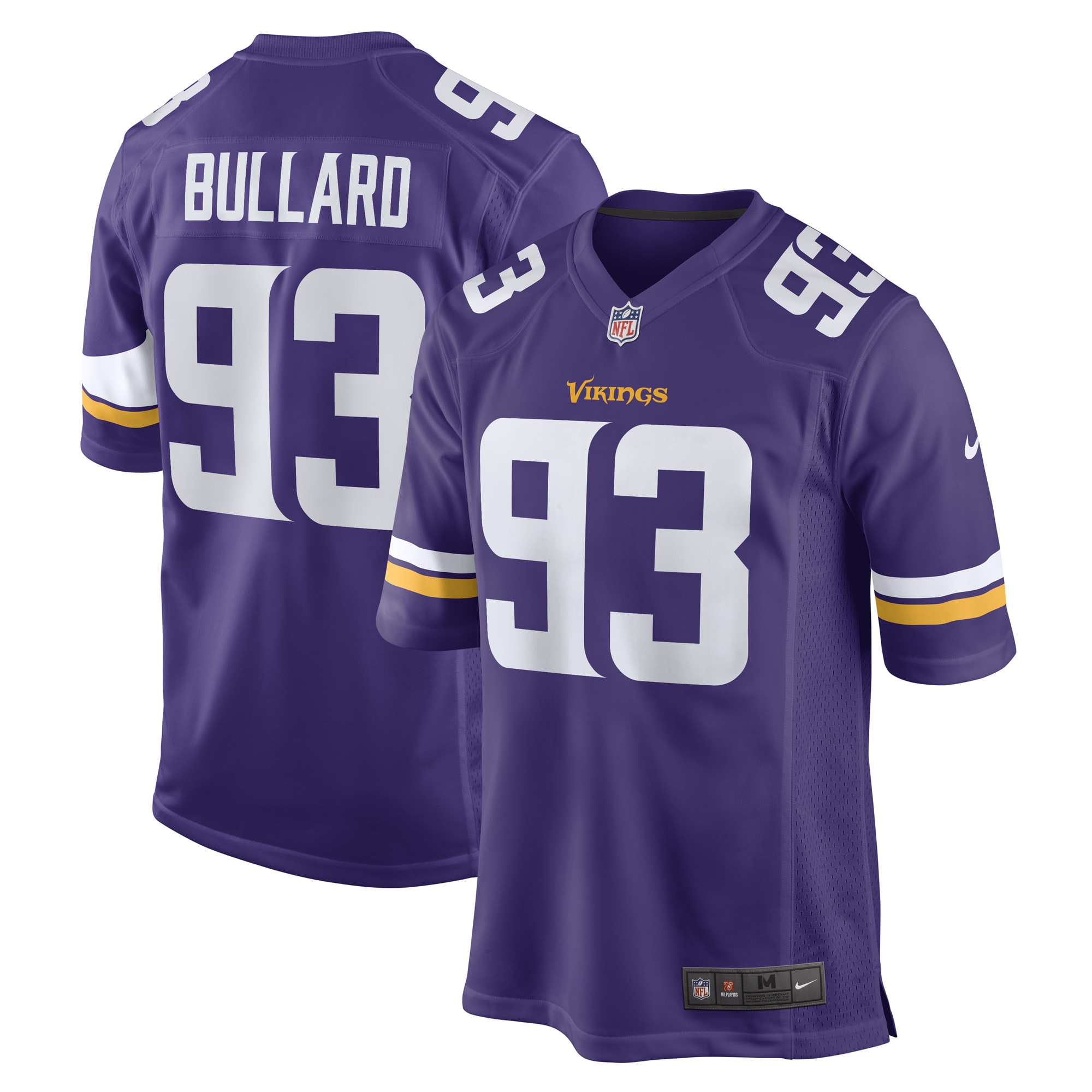 Minnesota Vikings Jonathan Bullard Purple Game Player NFL Jersey Men's