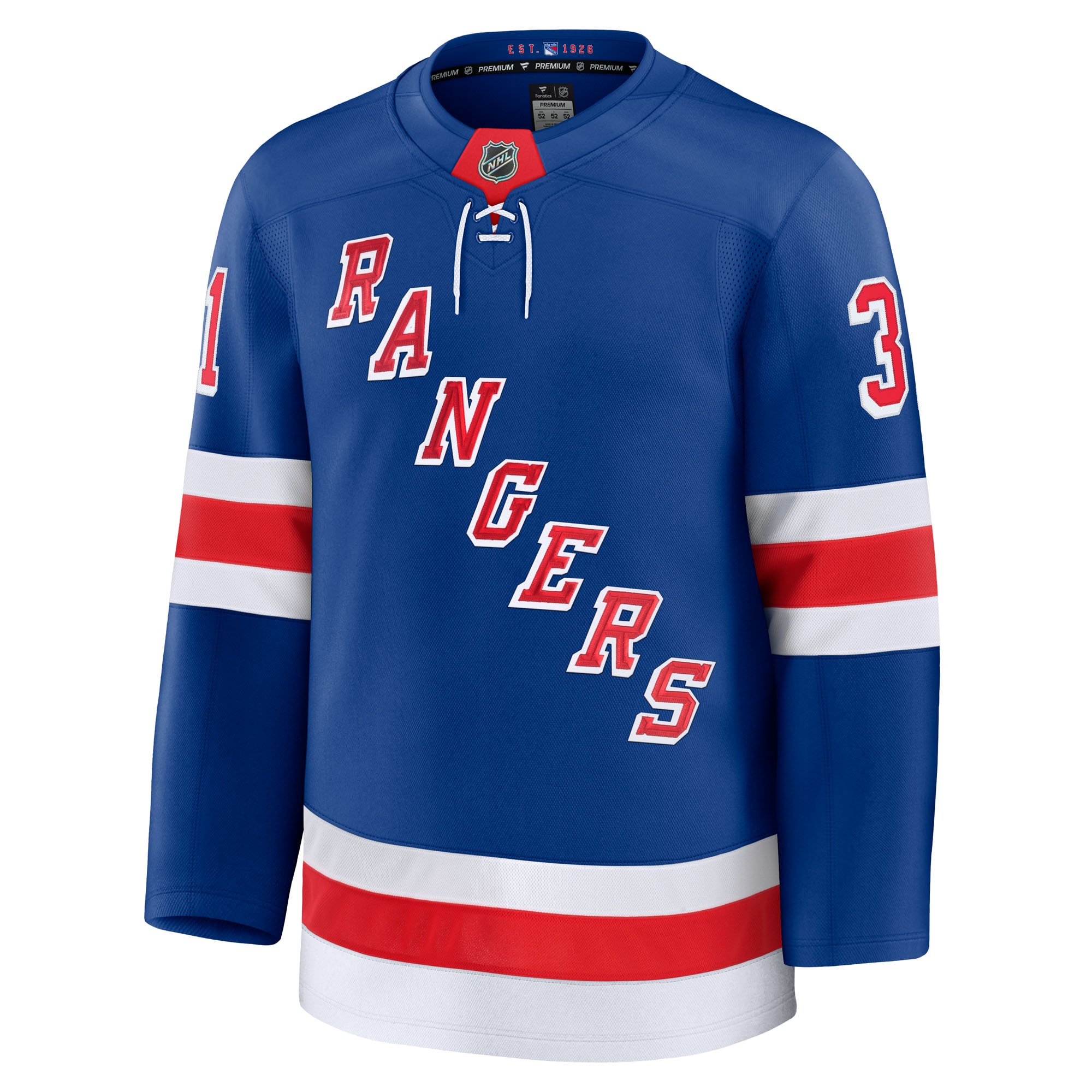 New York Rangers Igor Shesterkin Blue Home Premium NHL Jersey Men's