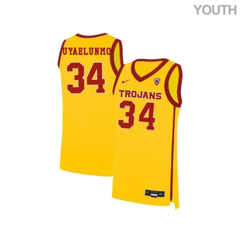 34 Victor Uyaelunmo Yellow Elite USC Trojans NCAA Jersey Youth