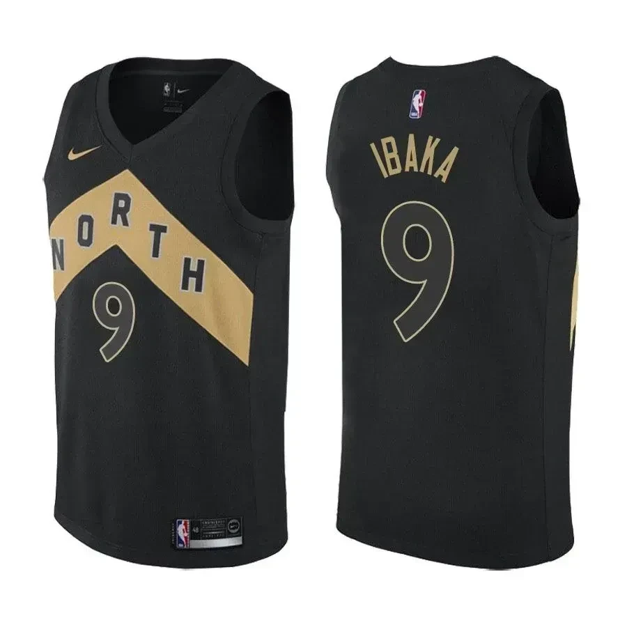 Raptors Serge Ibaka 9 City Edition Black NBA Jersey Men's
