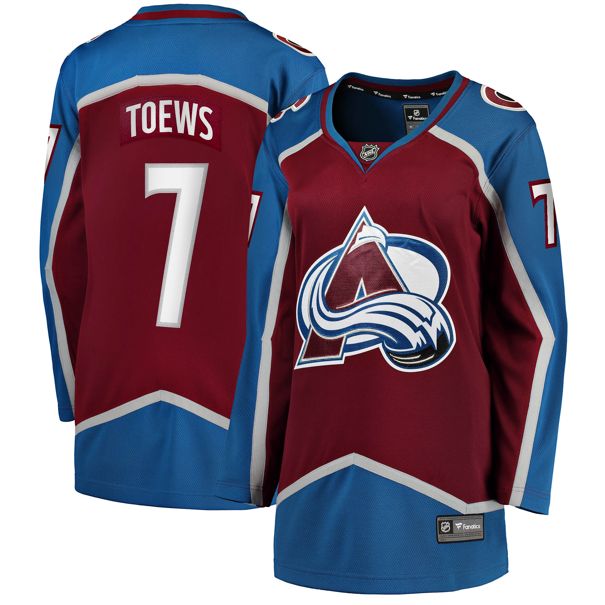 Colorado Avalanche Devon Toews Burgundy Home Breakaway Player NHL Jersey Women's
